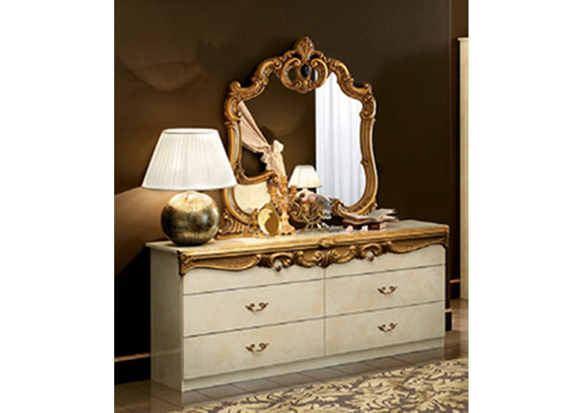 Barocco Ivory with Gold Bedroom SET image 6