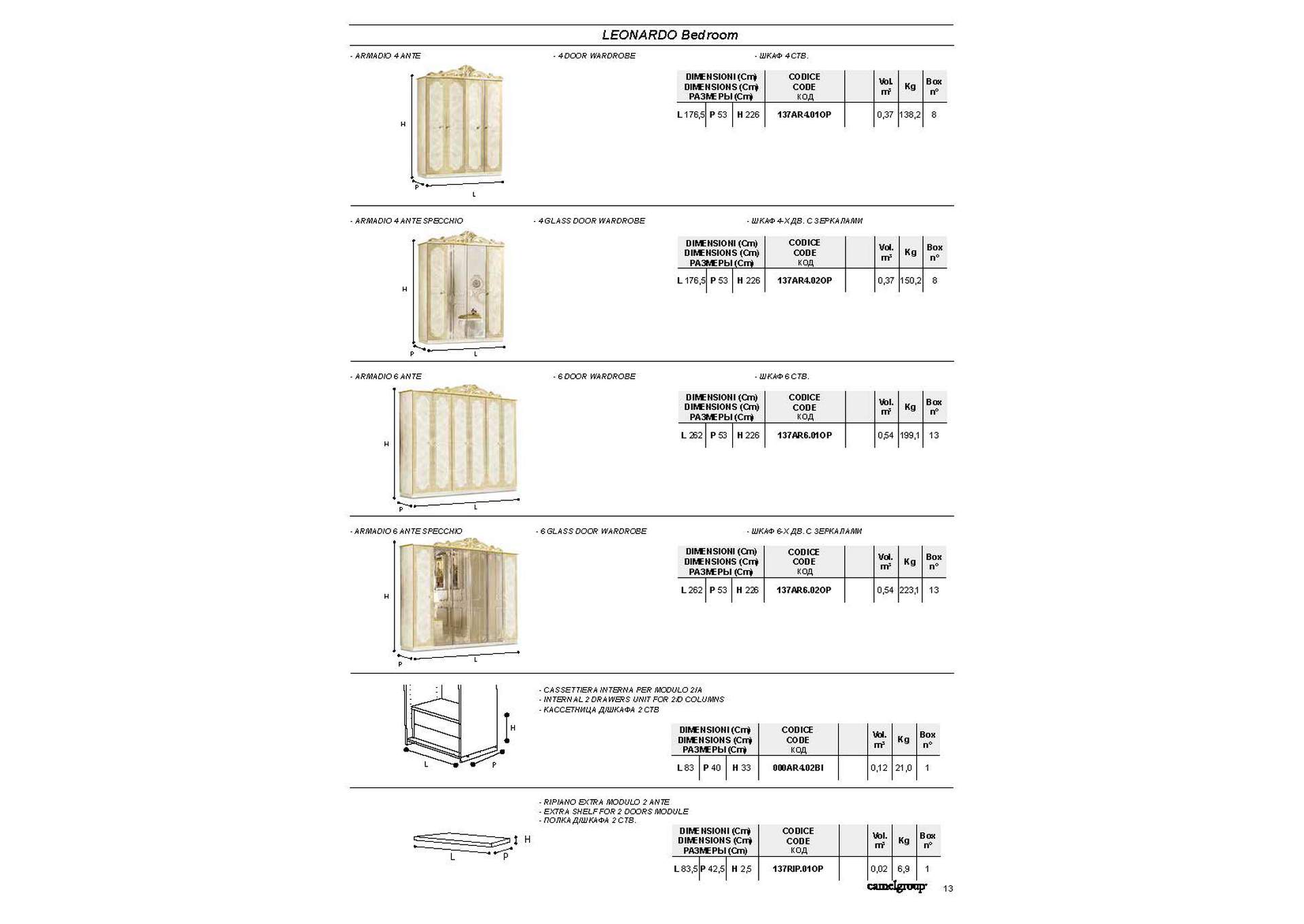 Leonardo Bedroom, Camel Group Italy SET image 12