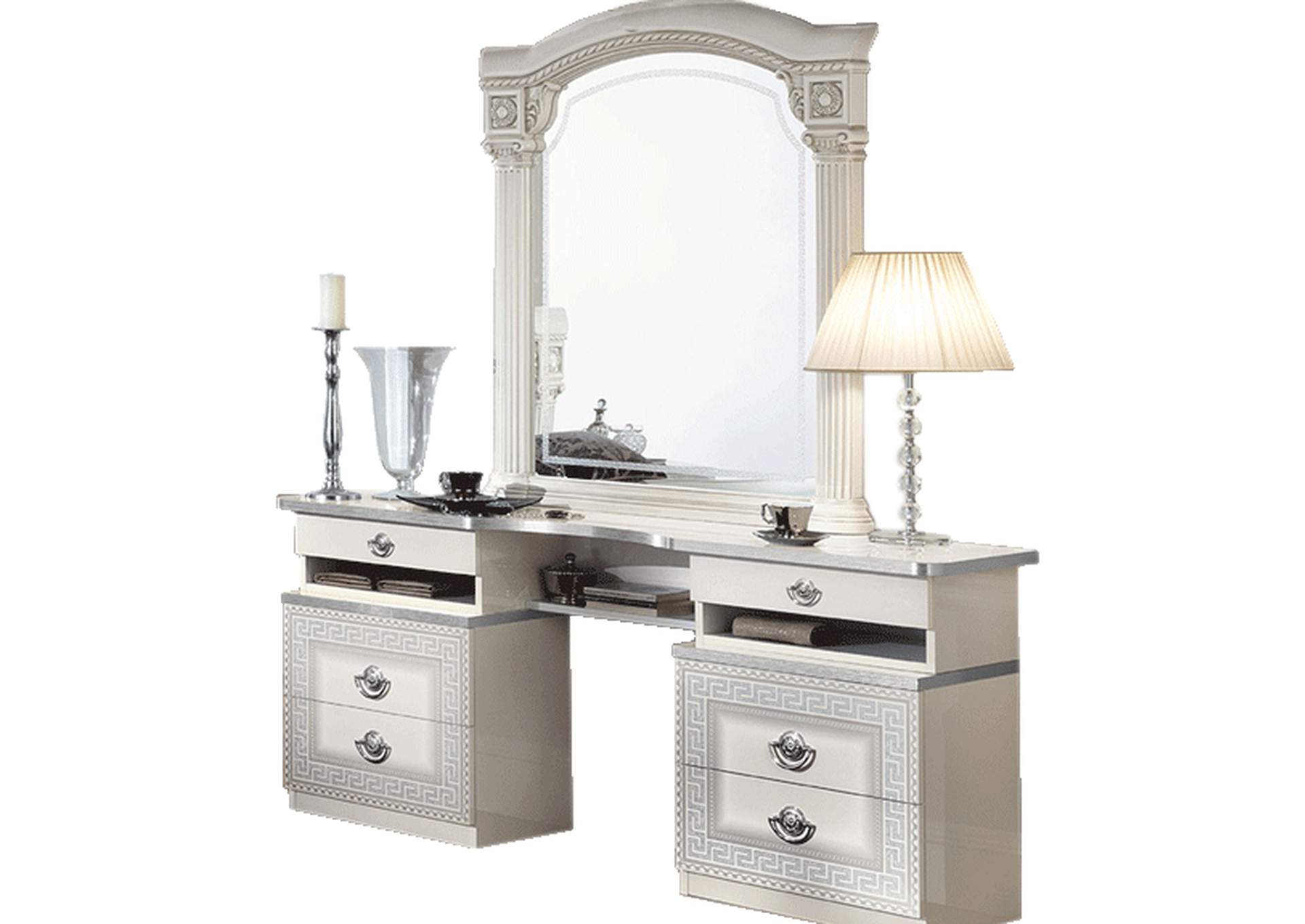 Aida White - Silver Vanity Dresser SET image 1