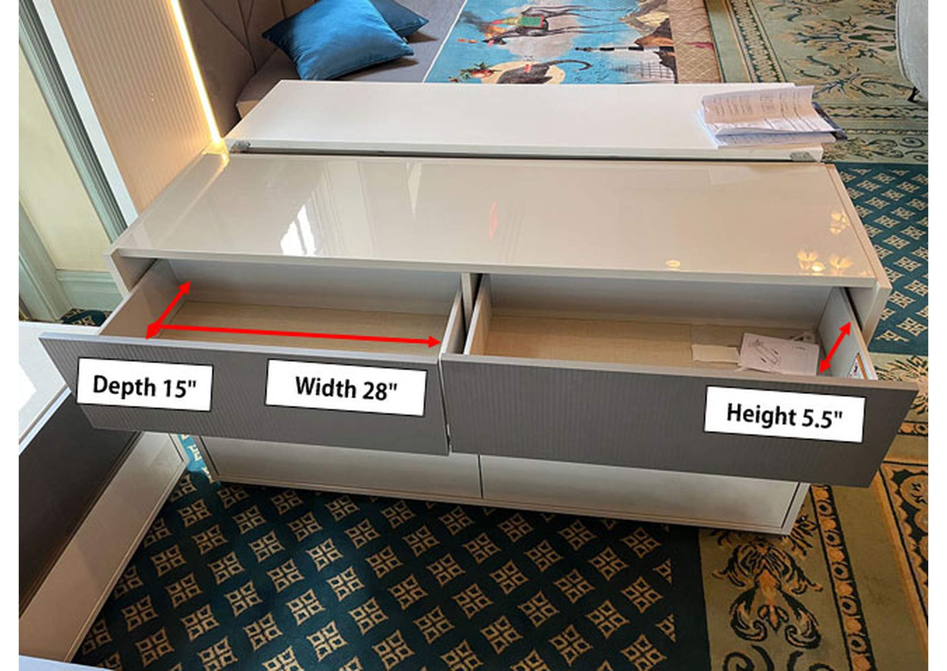 Alfa Double Dresser / Mirror SET image 7