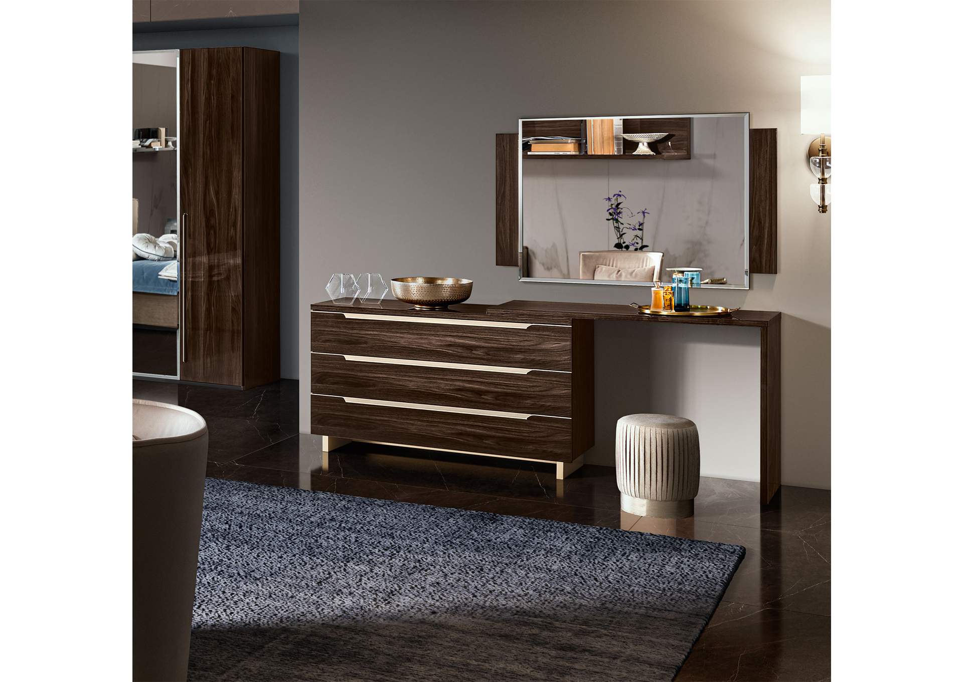 Smart Single Dresser Walnut SET image 3