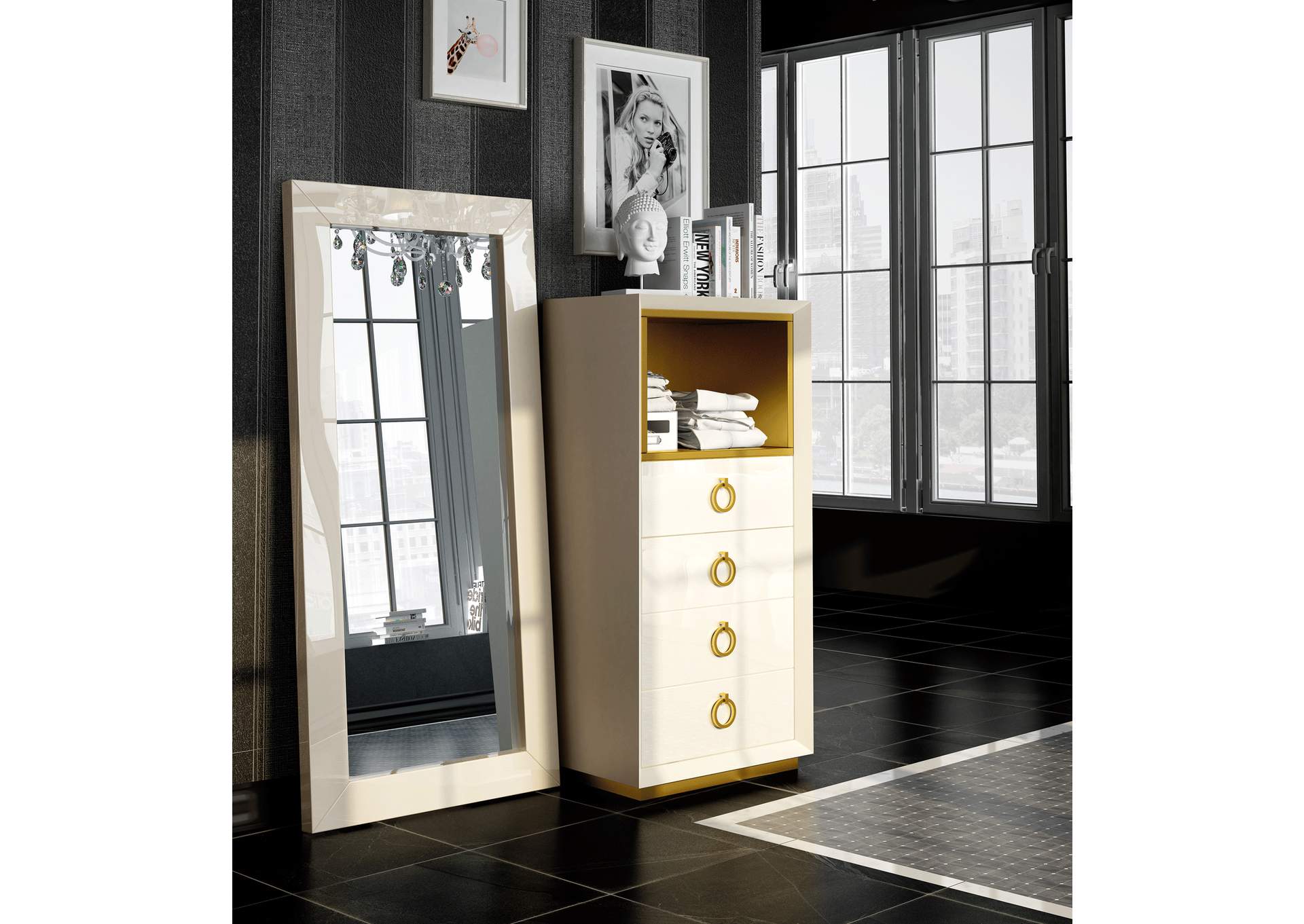 Velvet Chest - Dresser - Mirror SET image 3