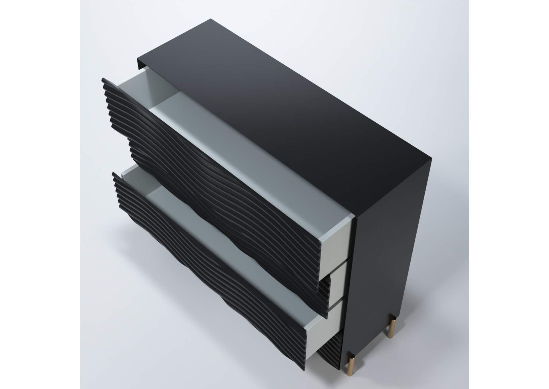 Wave Dresser And Mirror Dark Grey SET image 5