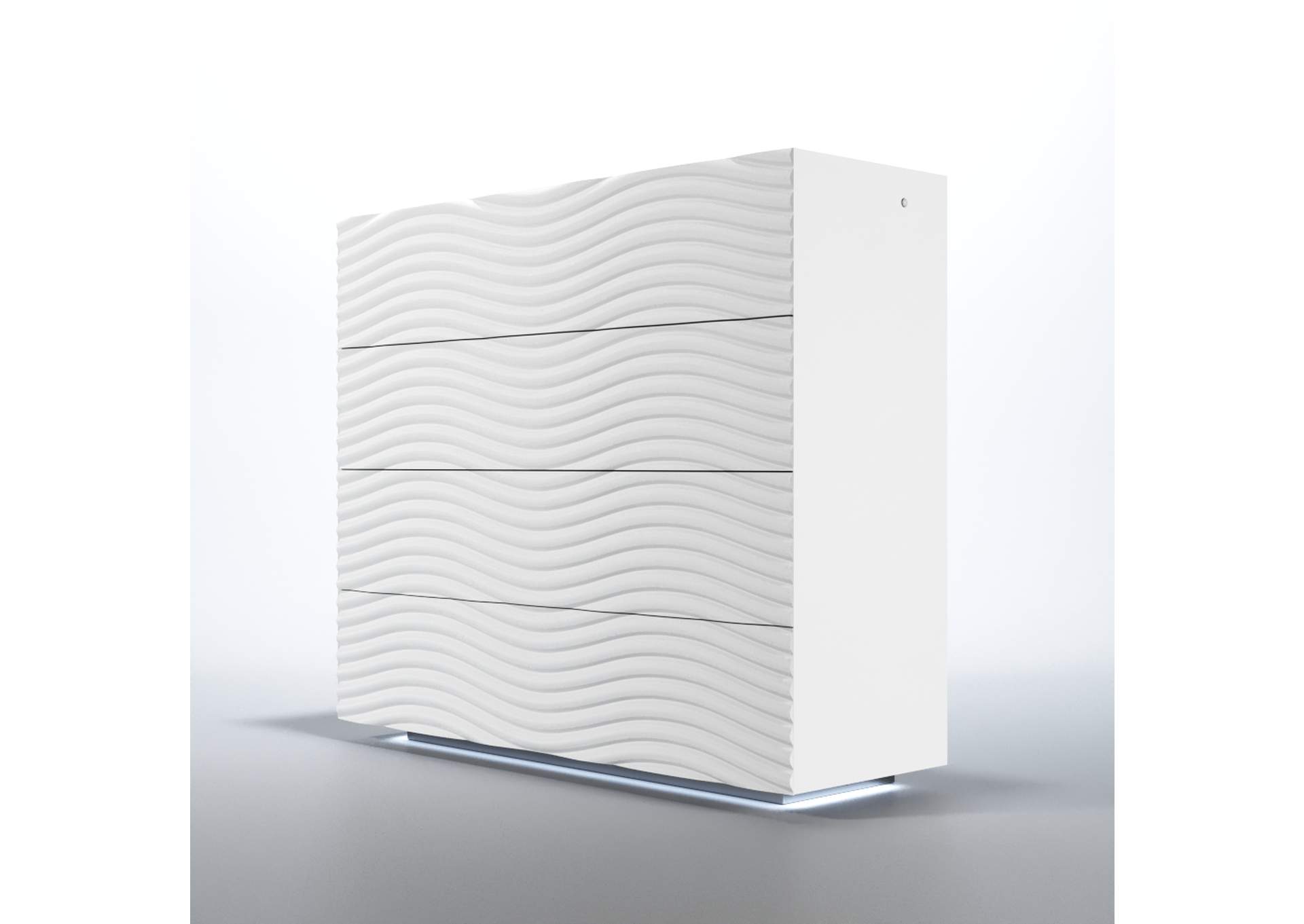 Wave Dresser And Mirror White SET image 5