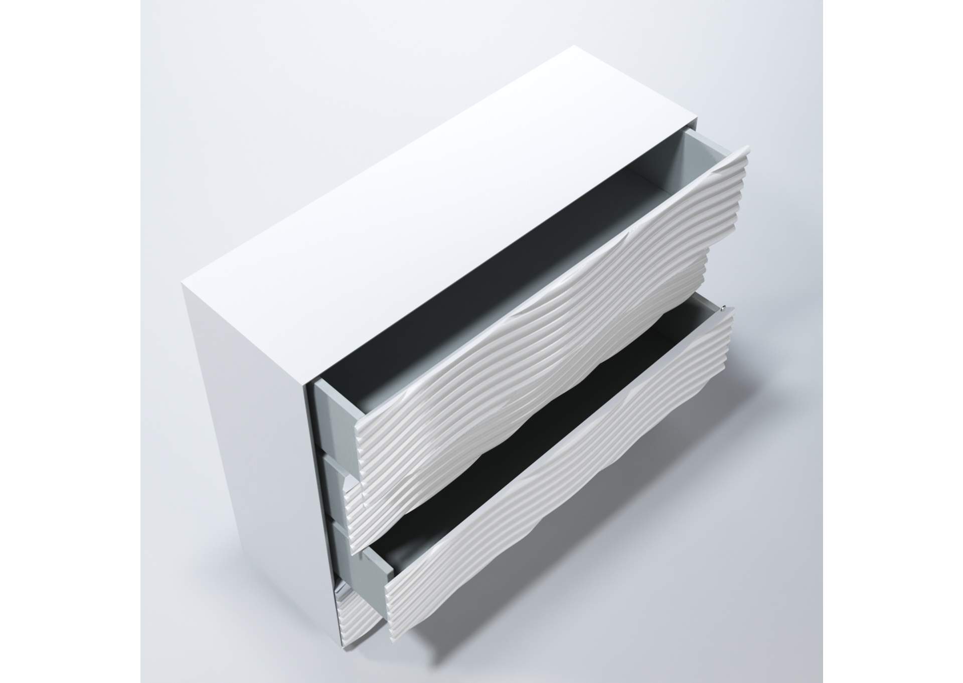 Wave Dresser And Mirror White SET image 6