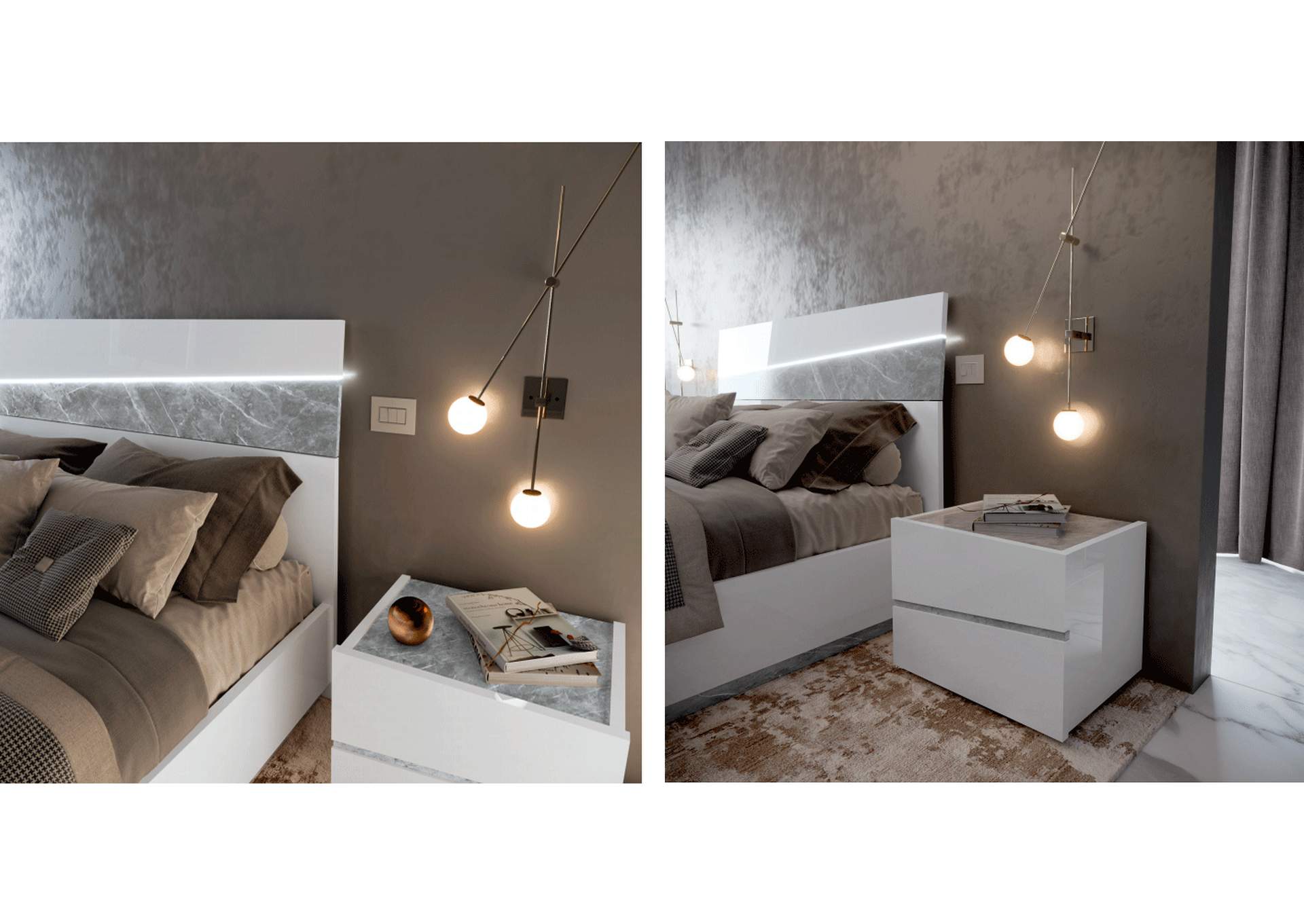 Alba Bed with Light, Italy SET image 4