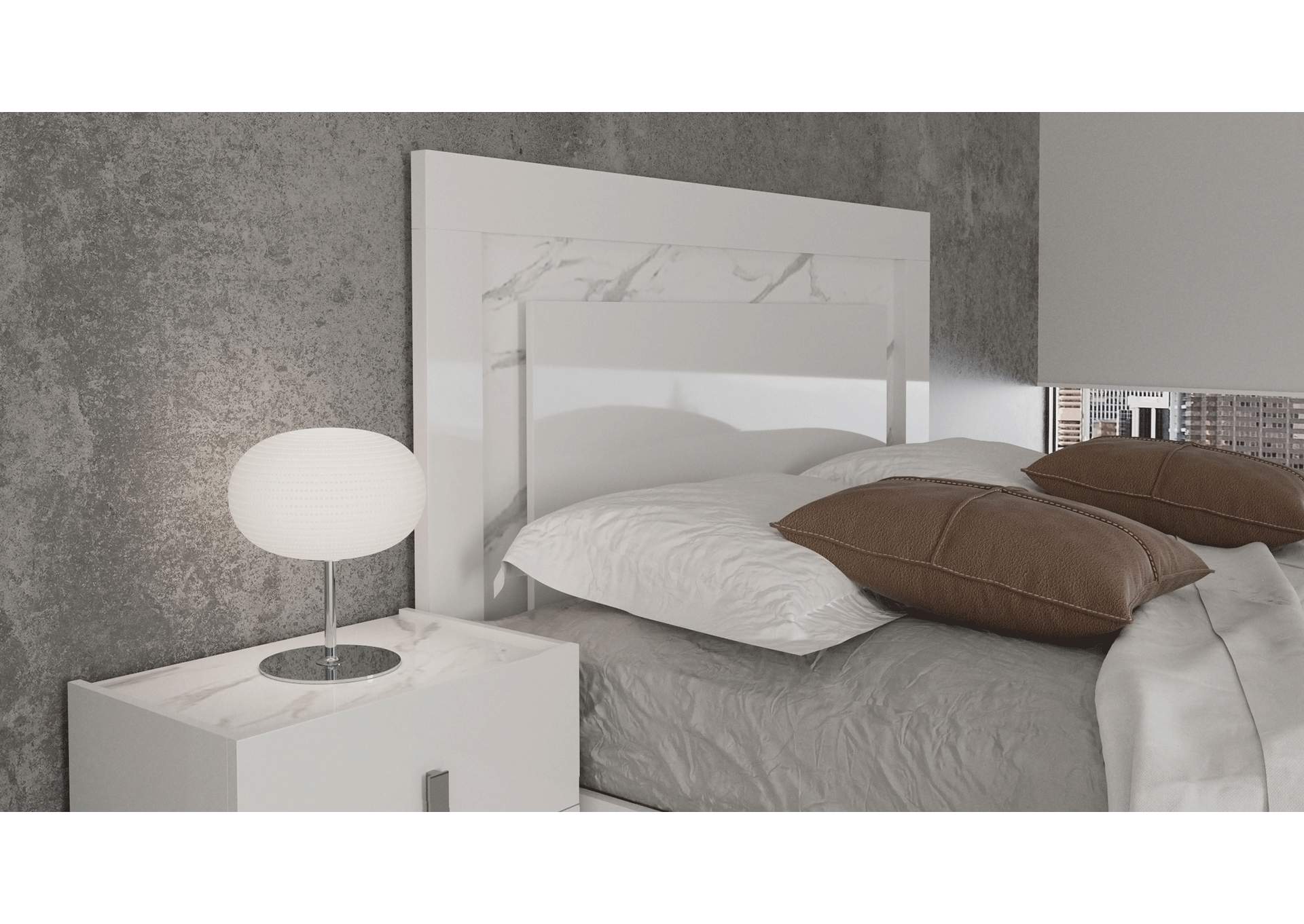 Carrara White Bedroom with Light SET image 5