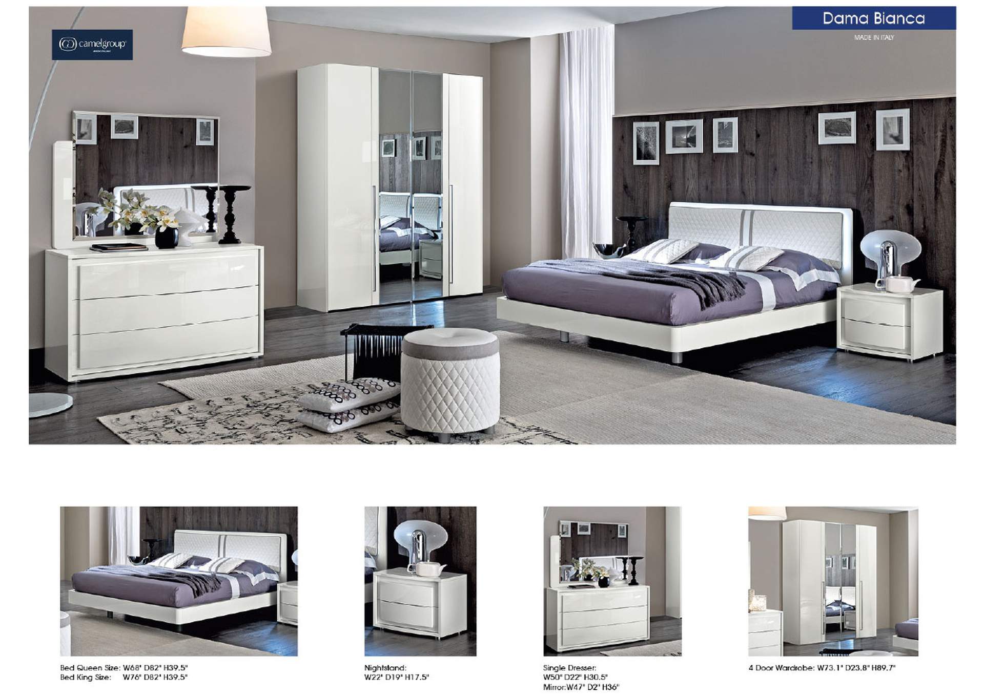 Dama Bianca Bedroom By Camel Group Italy SET image 6