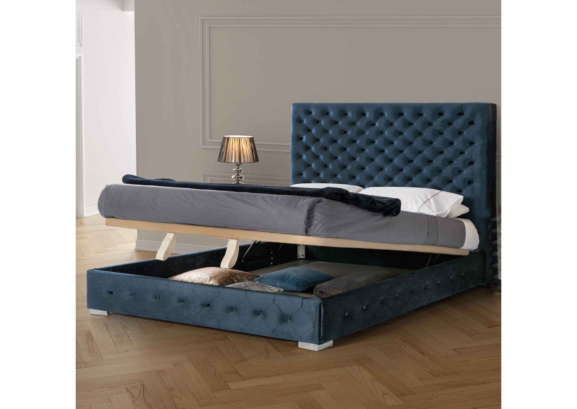 Leonor Blue Bed with Storage SET image 3