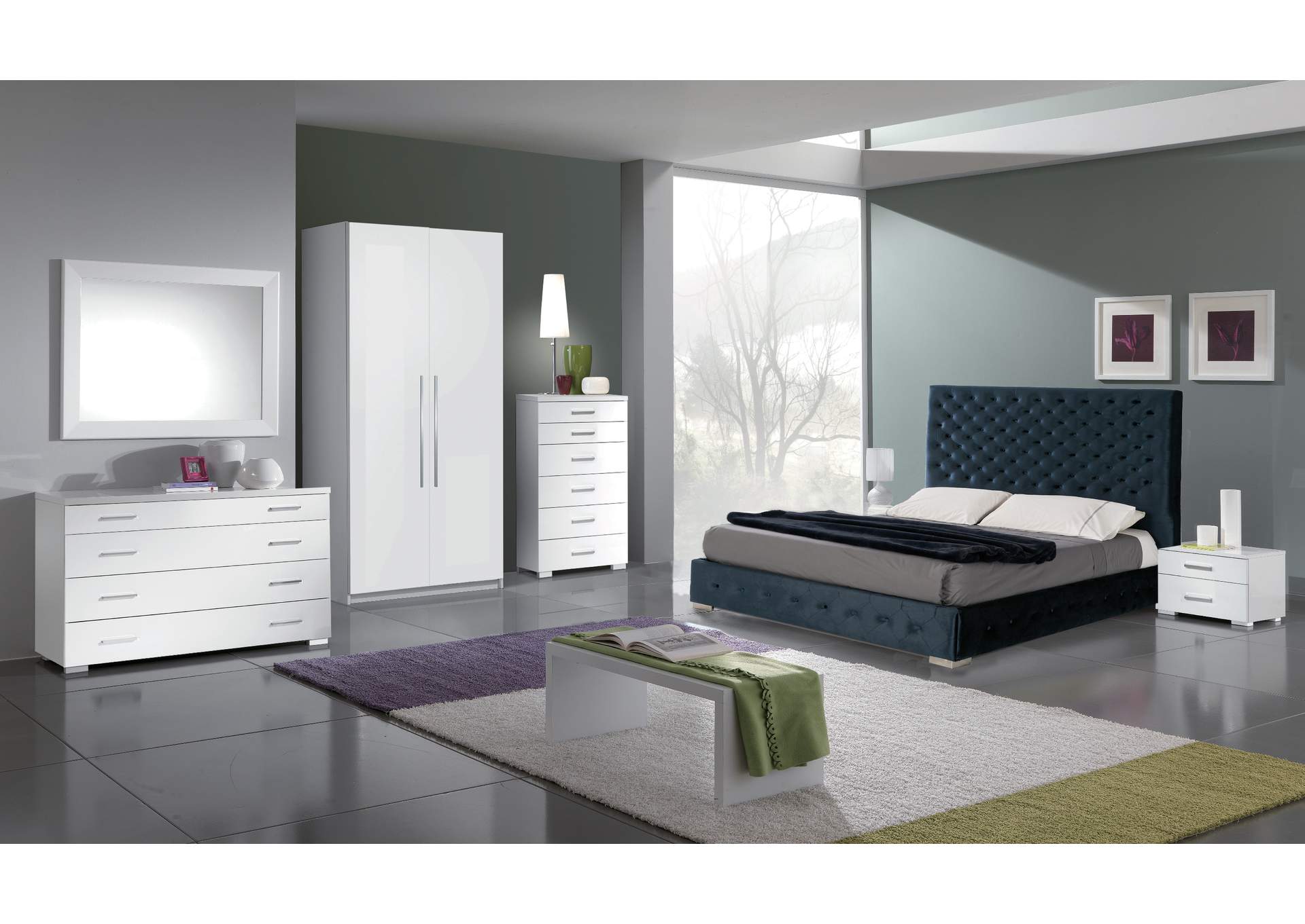 Leonor Blue Bedroom with Storage, W - Momo Casing SET image 1