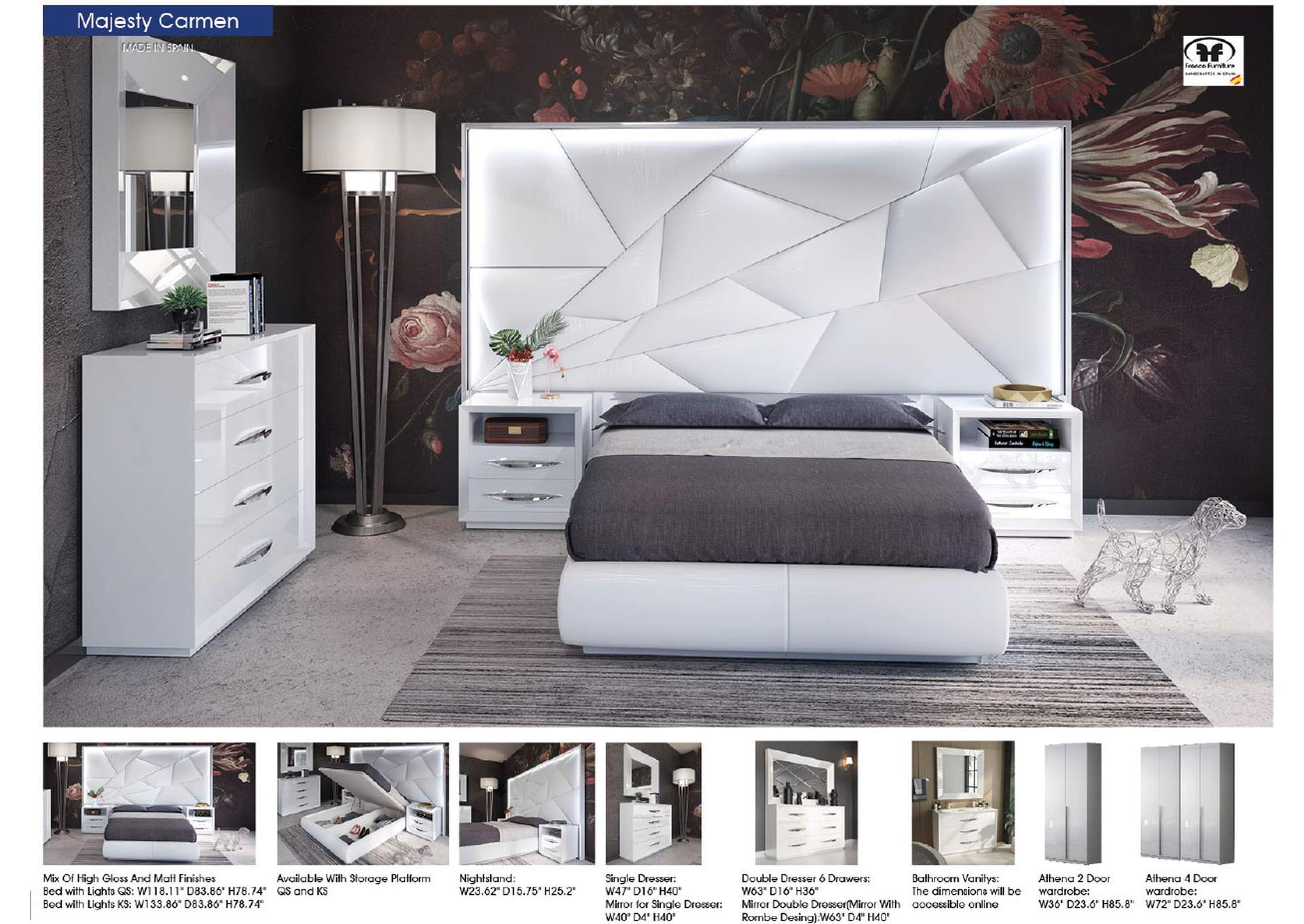 Majesty Bedroom with Light And Carmen Cases SET image 3