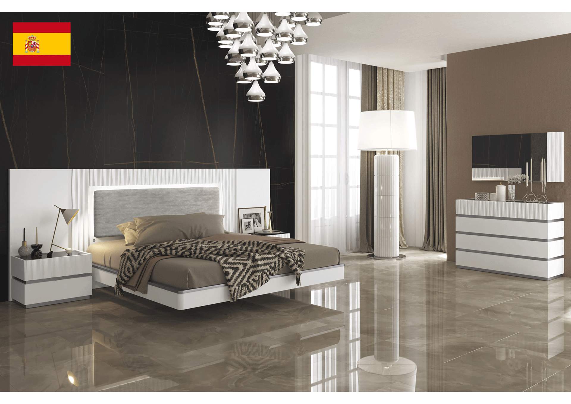 Marina White Bedroom SET image 1