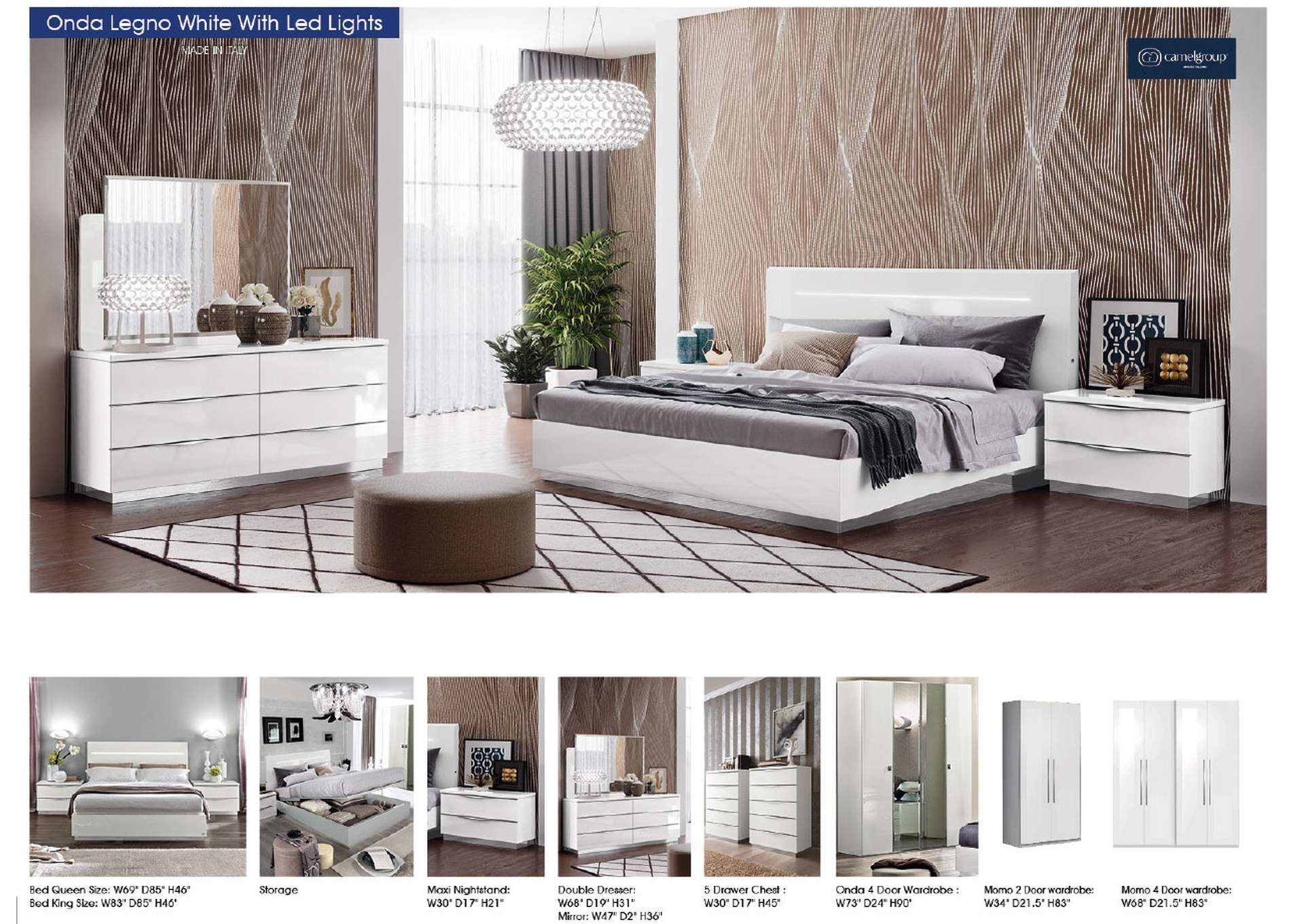 Onda Legno White Bedroom SET image 8