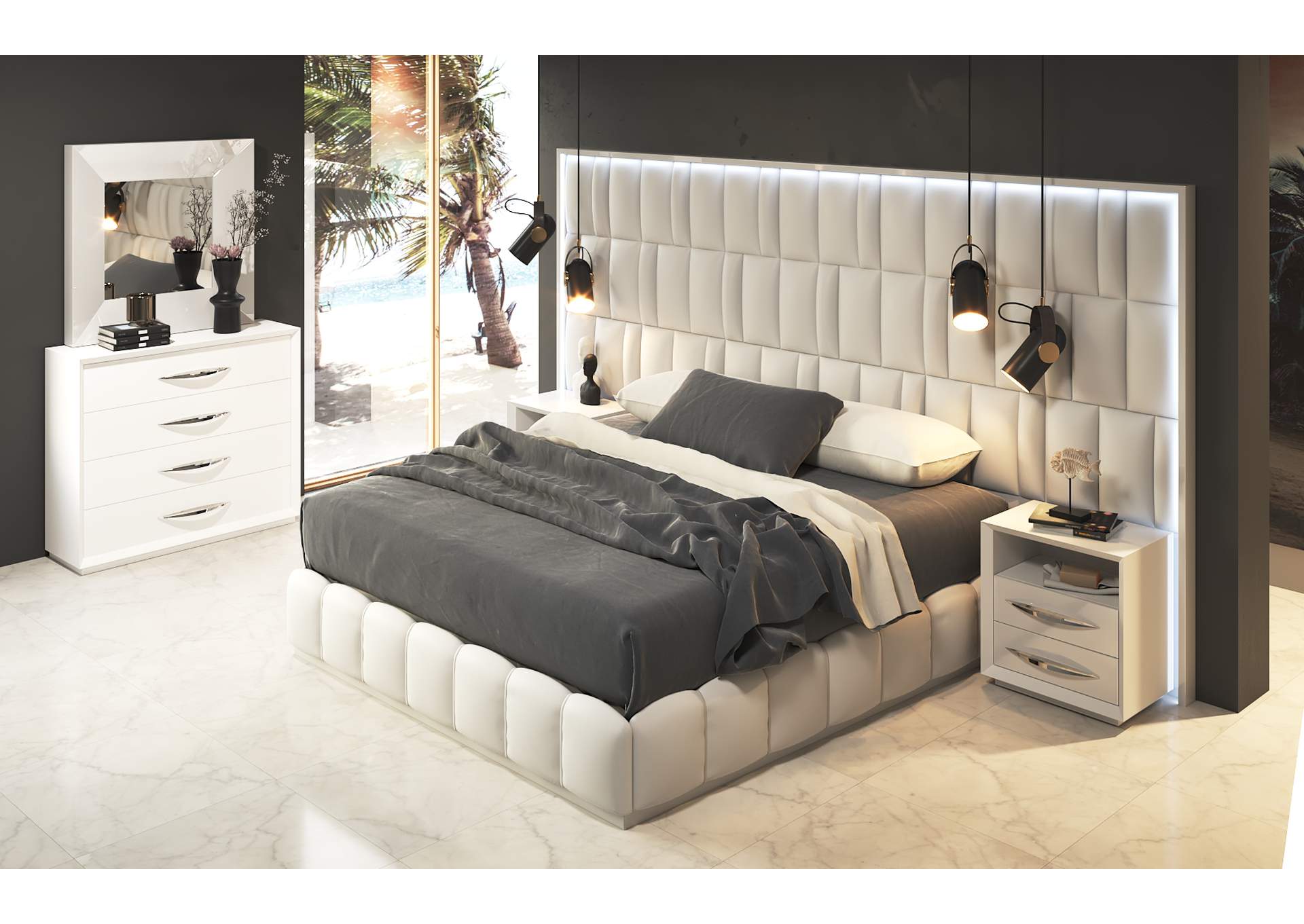 Orion Bed with Emporio Nightstands SET image 7