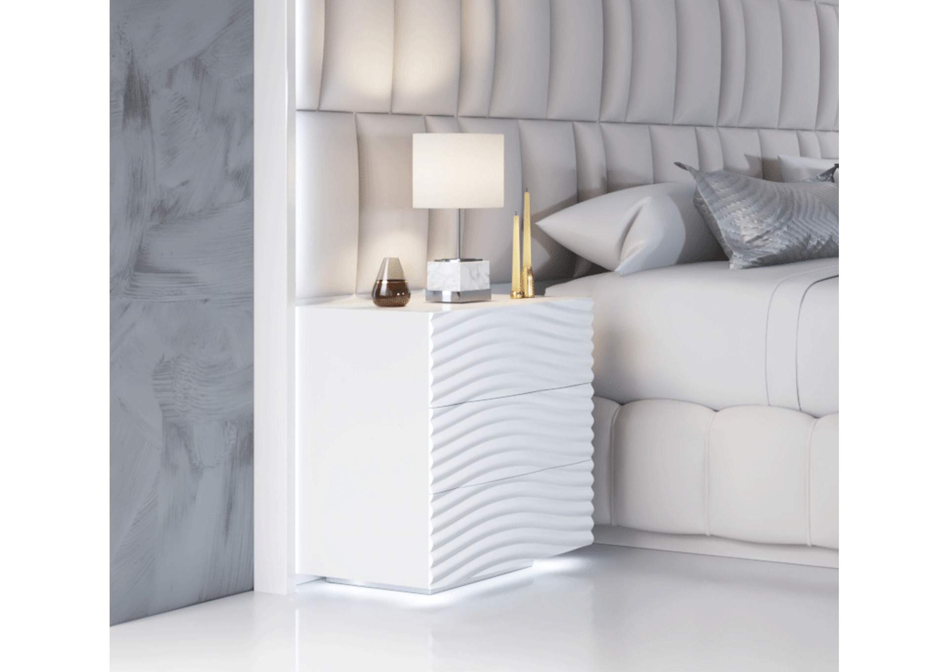 Orion Bed with Wave White Cases SET image 3