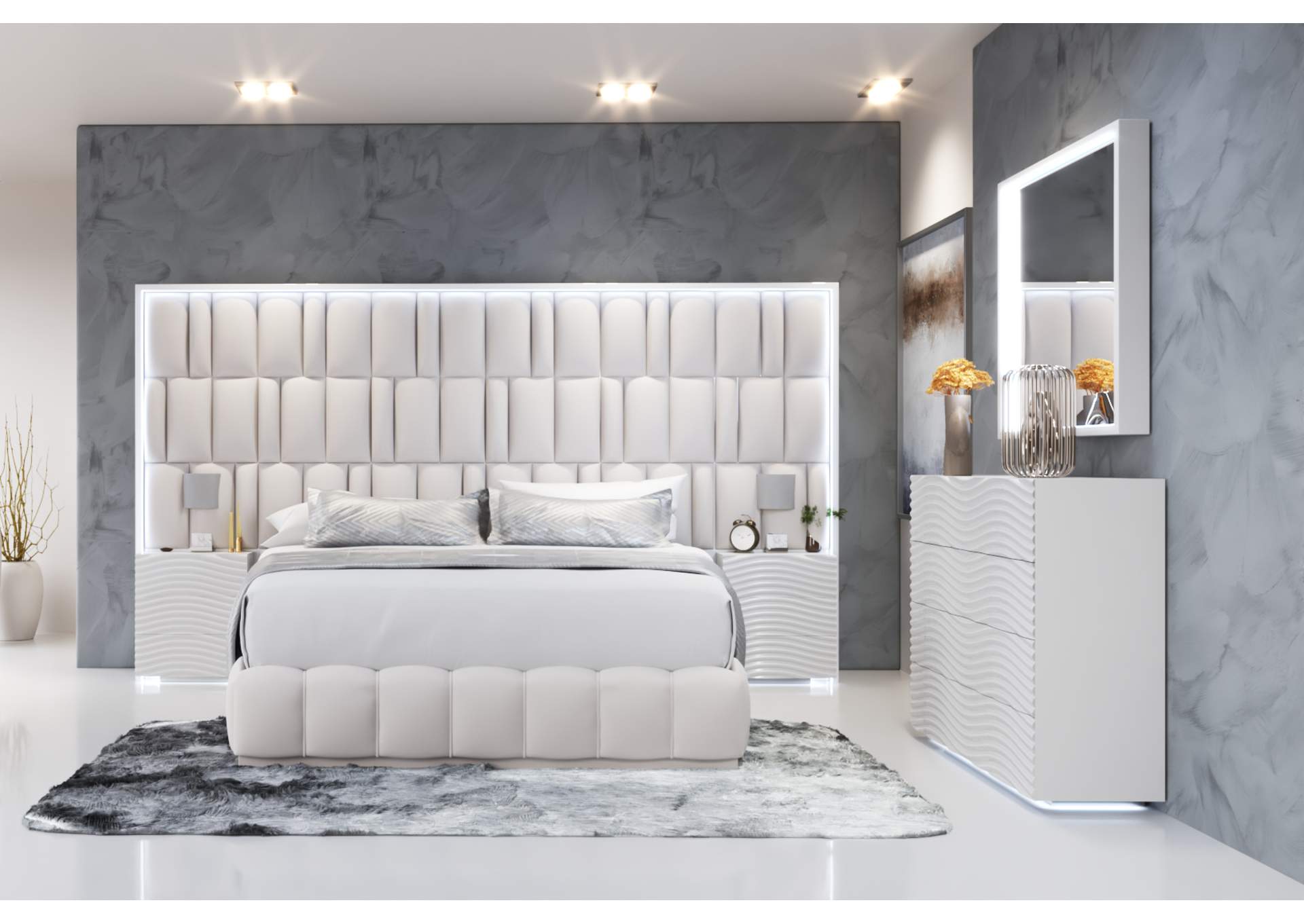 Orion Bed with Wave White Cases SET image 4