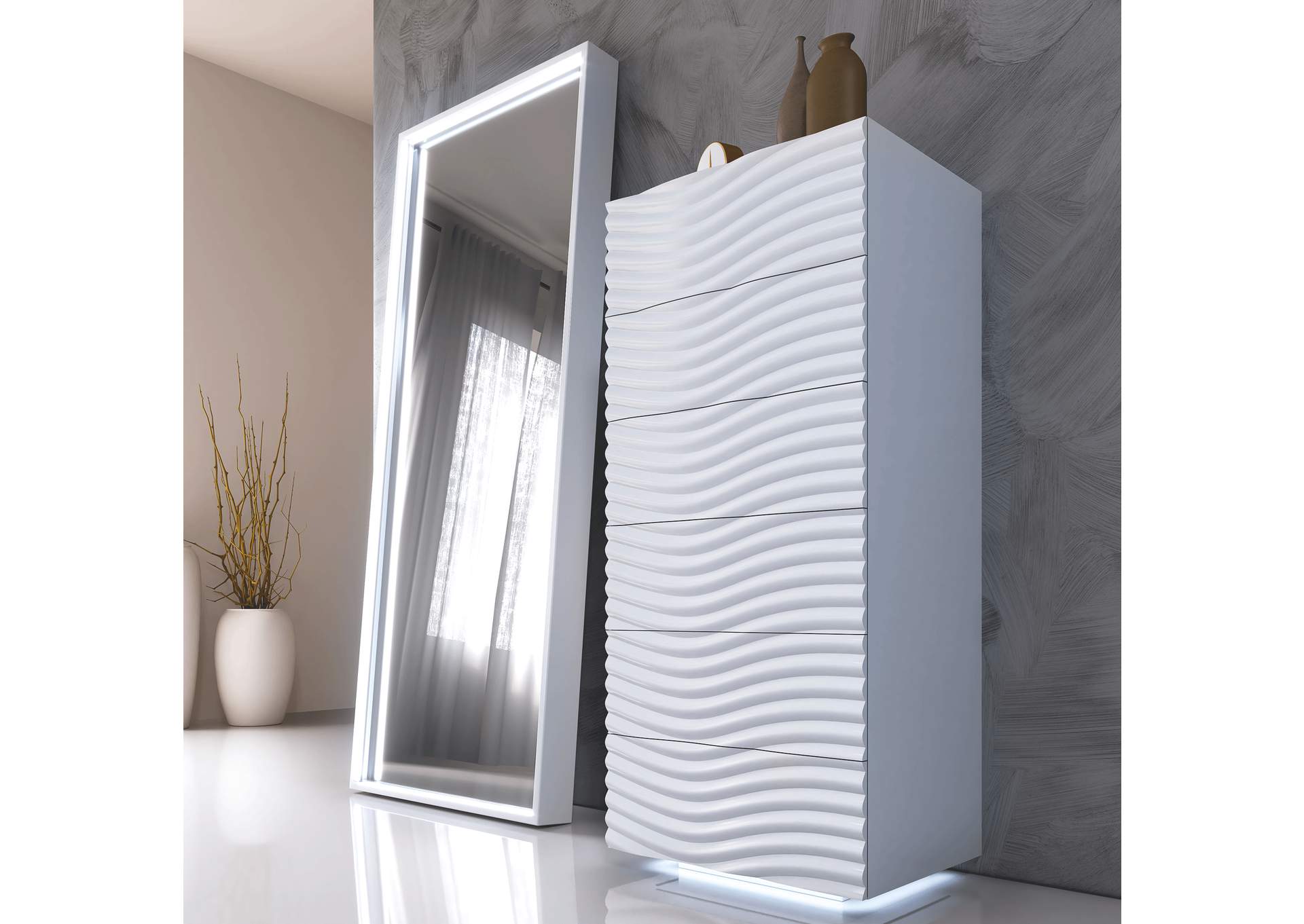 Orion Bed with Wave White Cases SET image 5