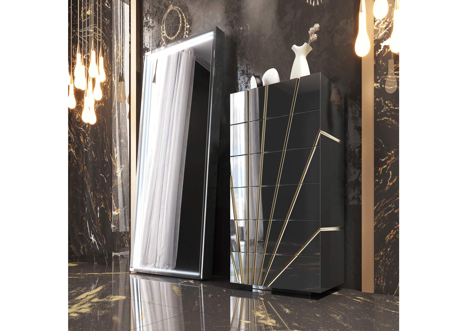 Oro Black Bedroom Comp 2 SET image 5