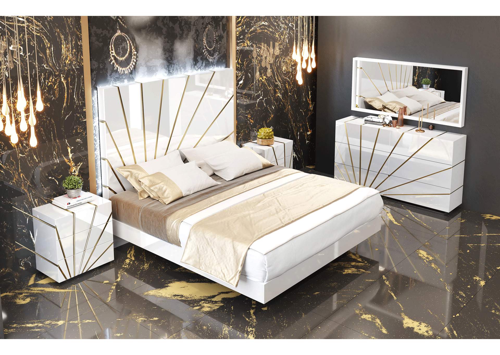 Oro White Bedroom Comp 2 SET image 3