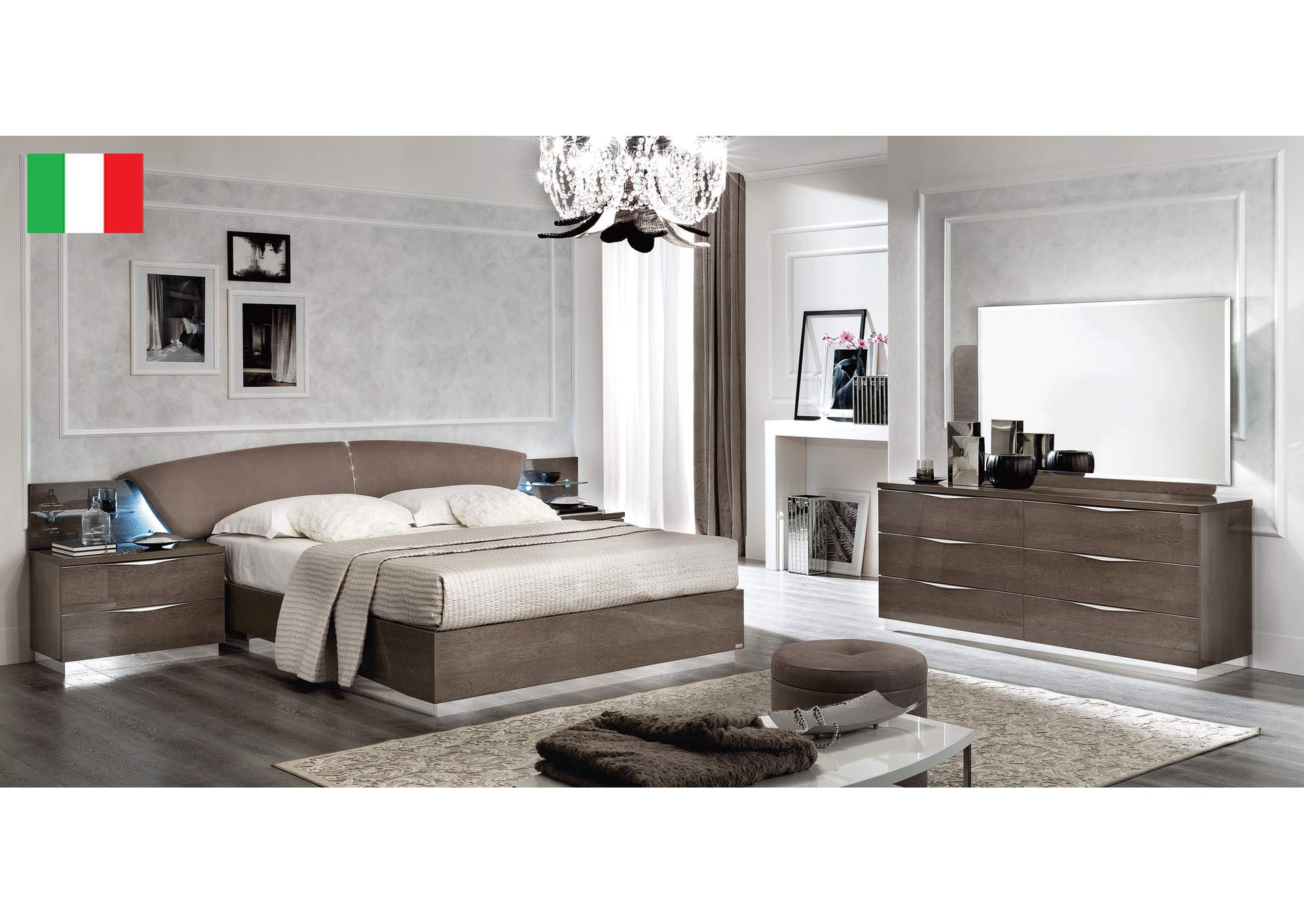 Platinum Queen Drop Bedroom Silver Birch SET image 1