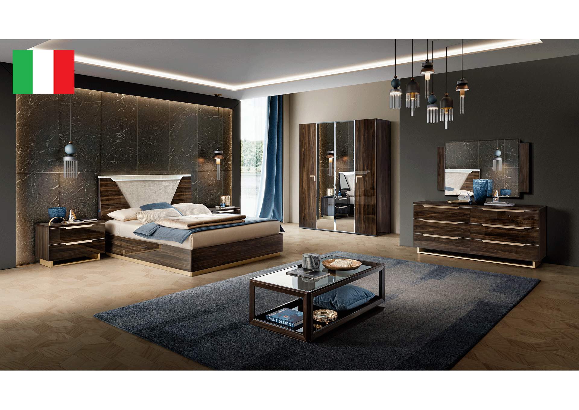 Smart Bedroom Walnut By Camel Group Italy SET image 1