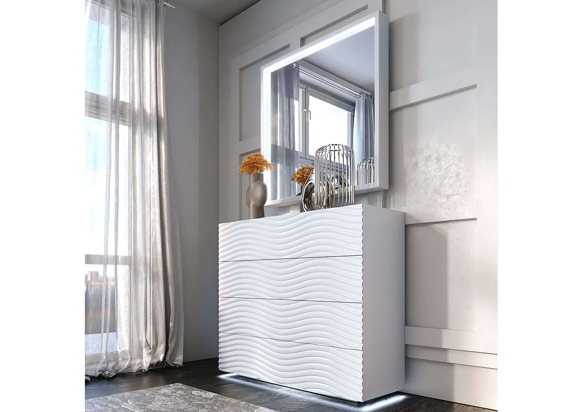 Wave Bedroom White SET image 14