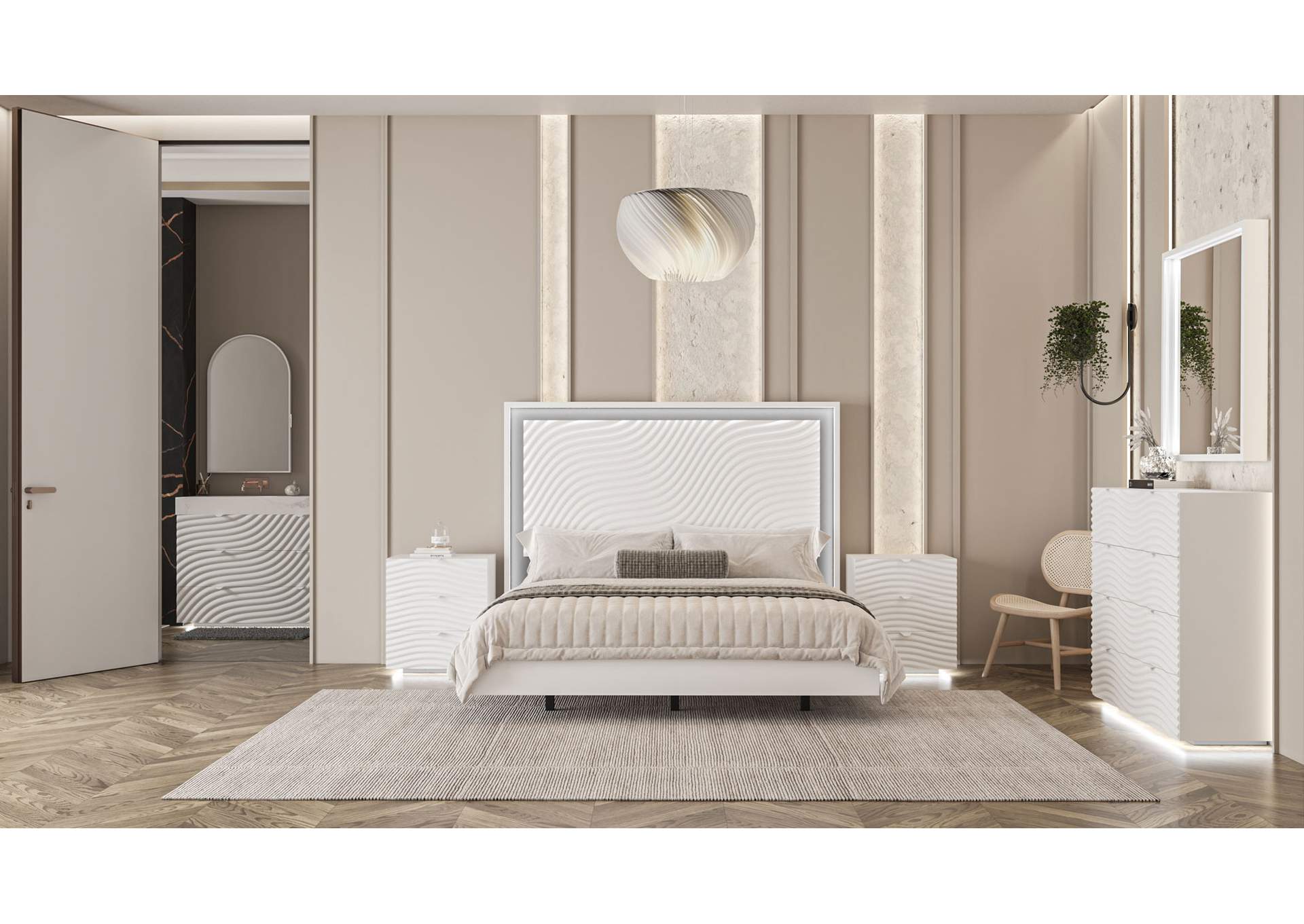 Wave Bedroom White SET image 4