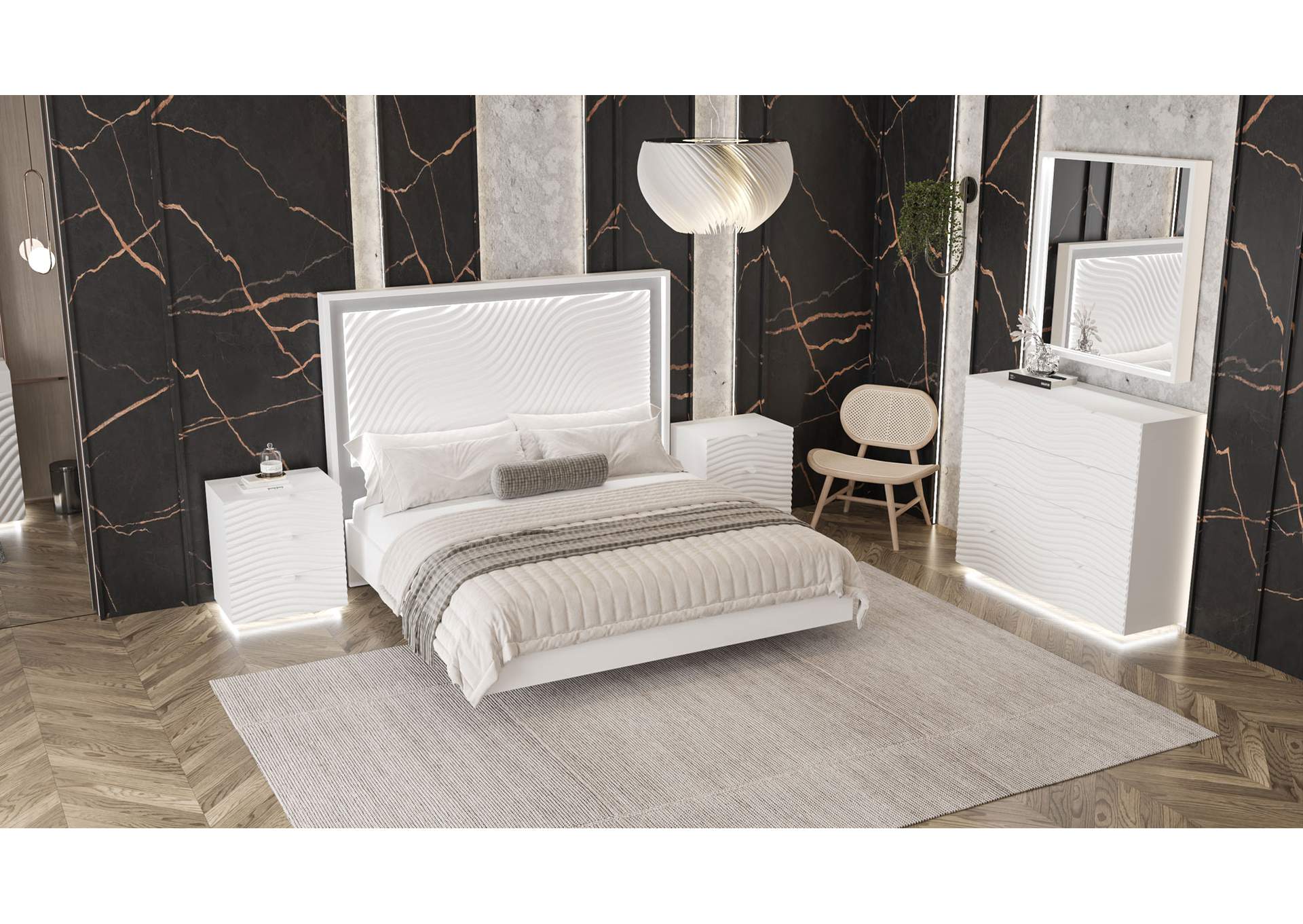 Wave Bedroom White SET image 6