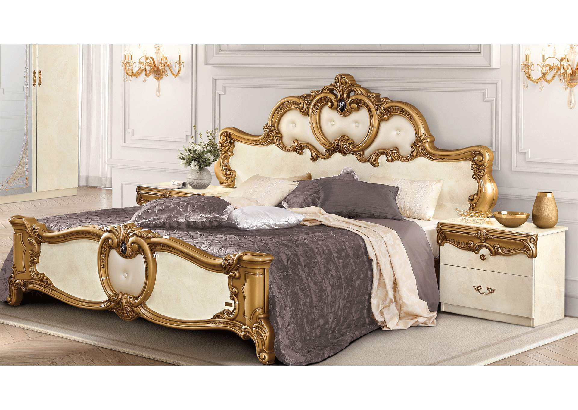 Barocco Ivory - Gold Nightstand SET image 3