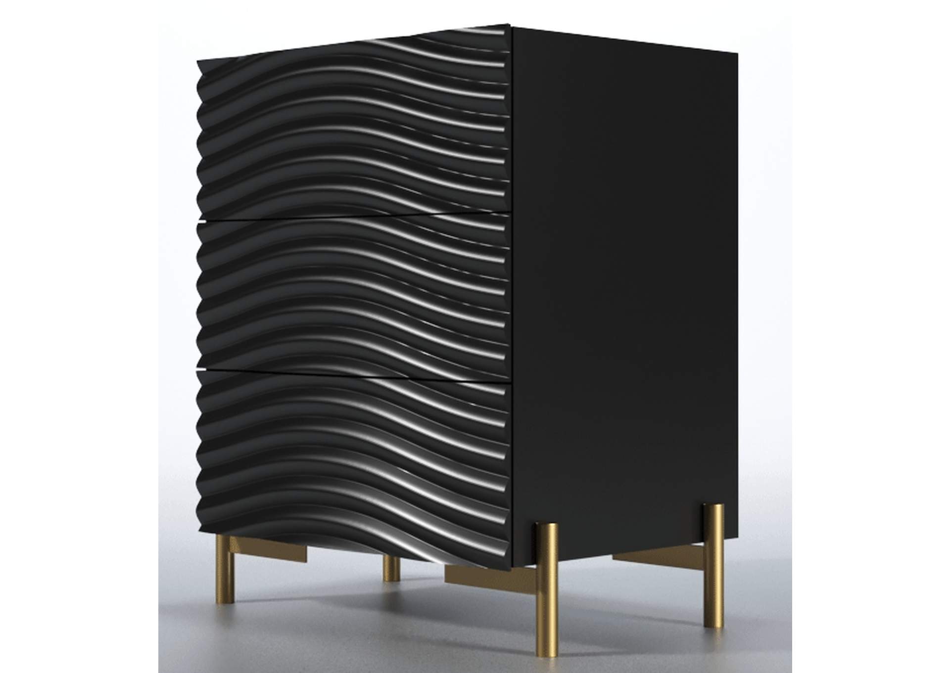 Wave Nightstand Dark Grey SET image 1