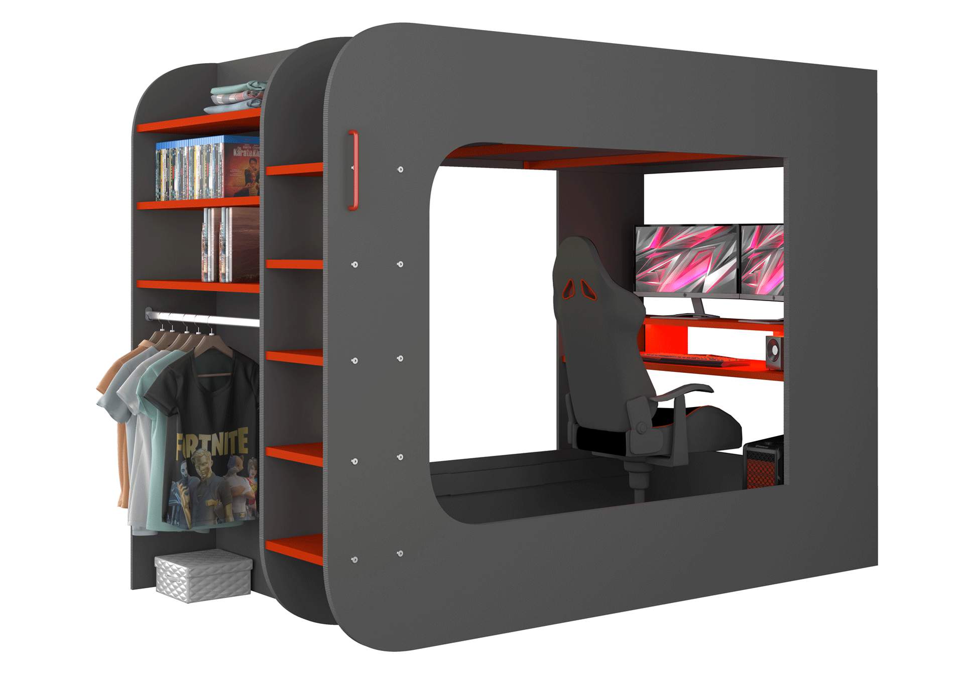 Gamer Bed Red & Black SET image 13