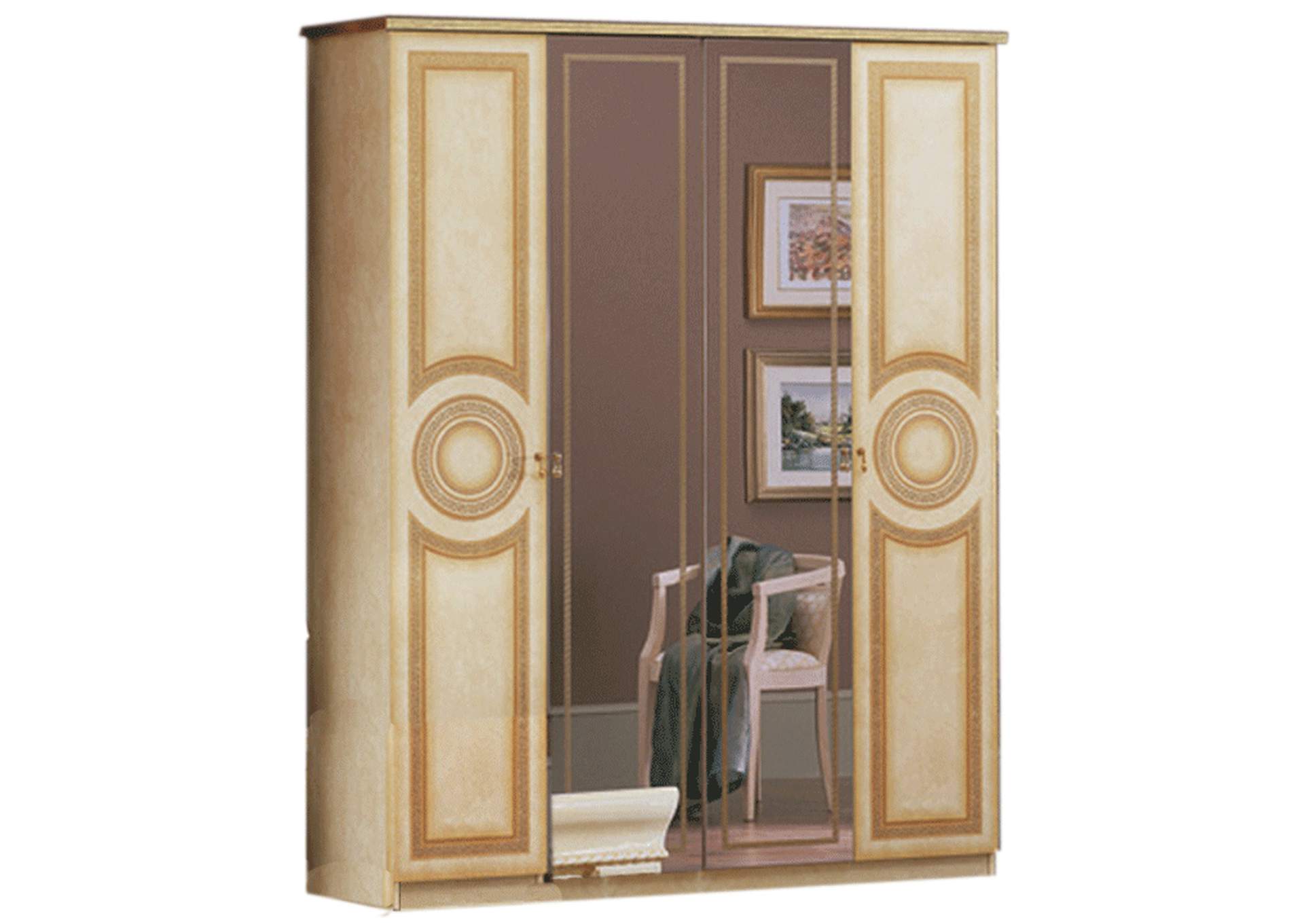 Aida Ivory 4 Door Wardrobe SET image 1