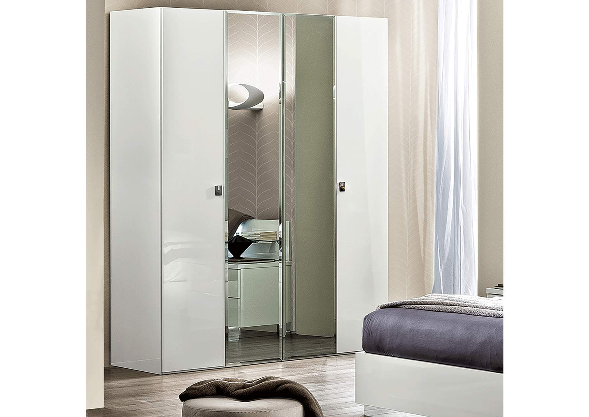 Onda 4 Door Wardrobe White SET image 1