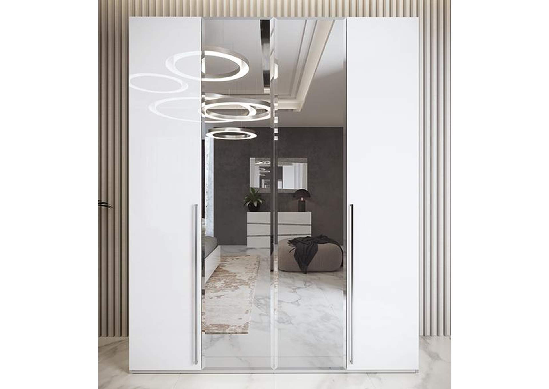 Dama Bianca -Onda 4 Door Wardrobe White image 1