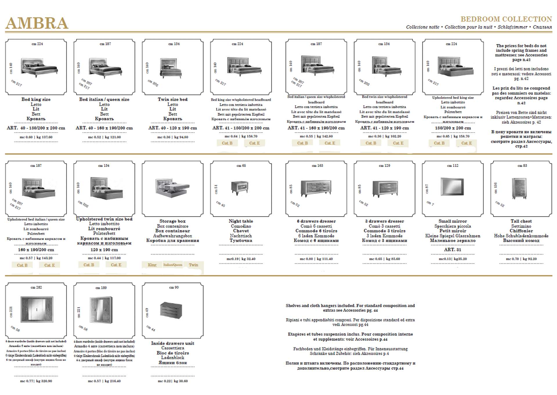 Arredoambra Bedroom By Arredo Classic with Double Dresser SET image 4
