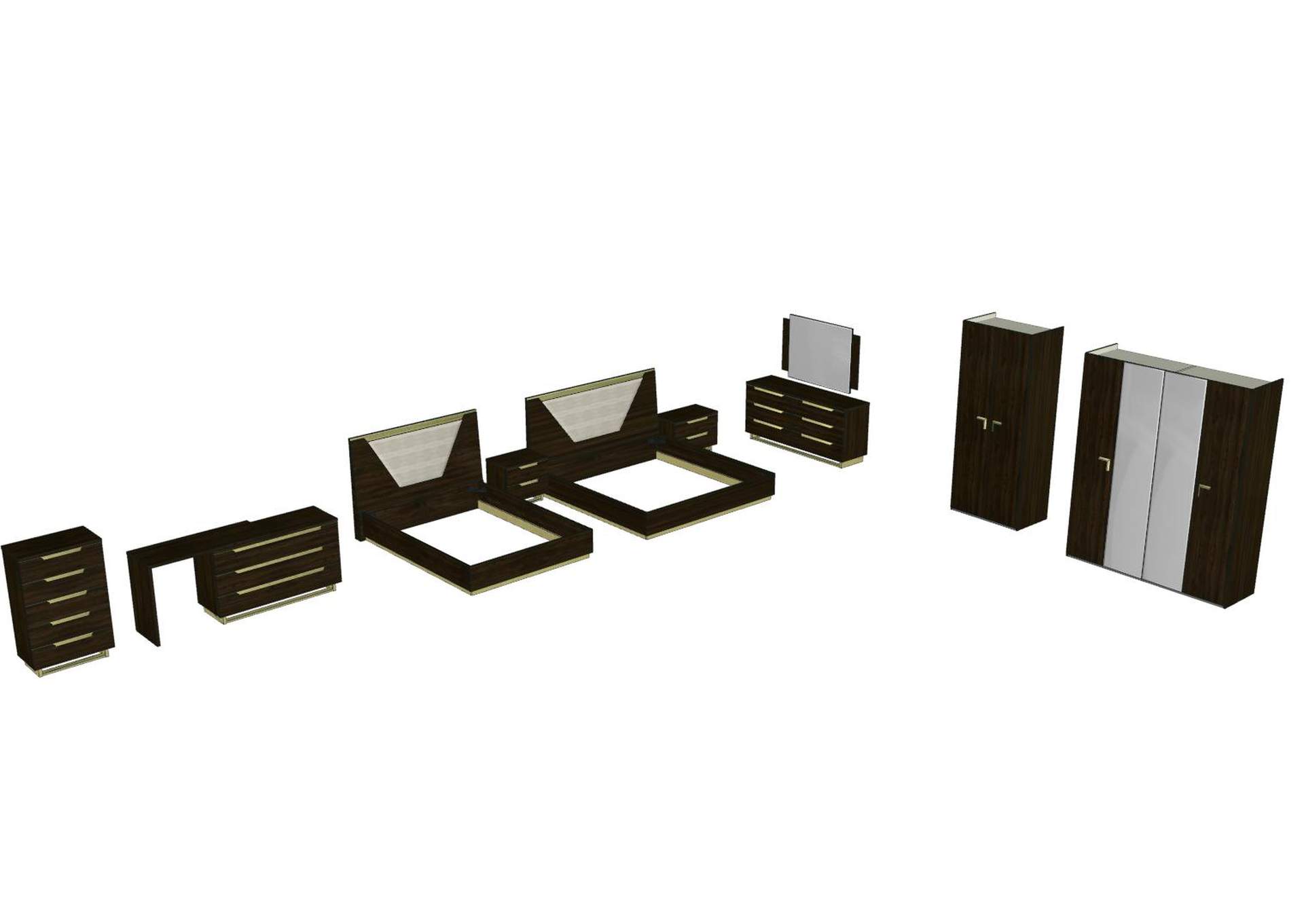 Smart Bedroom Walnut By Camel Group Italy SET image 4