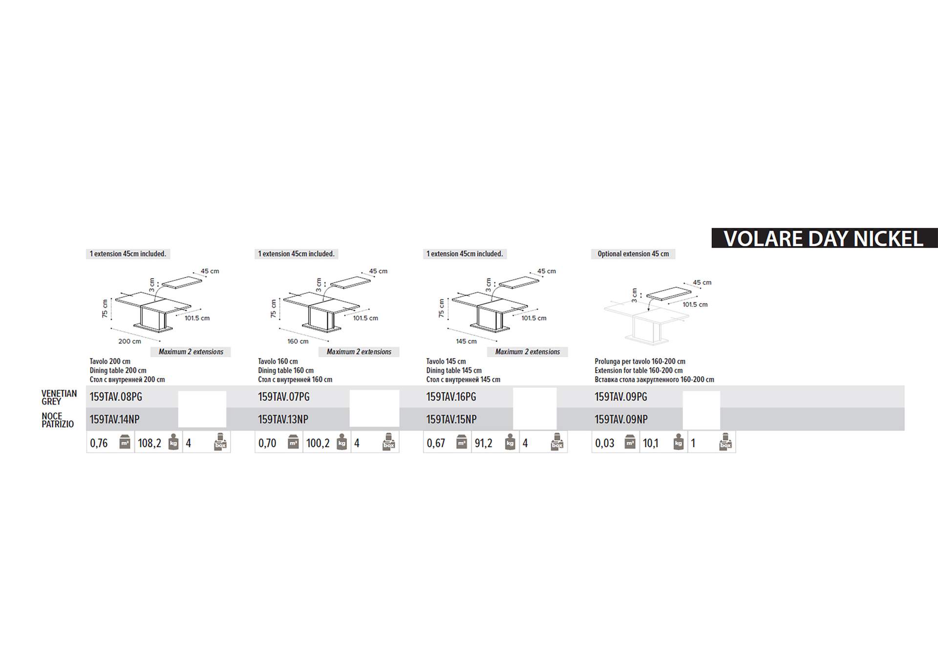 Volare Dining Room Venetian Grey By Camel Group Italy SET image 3