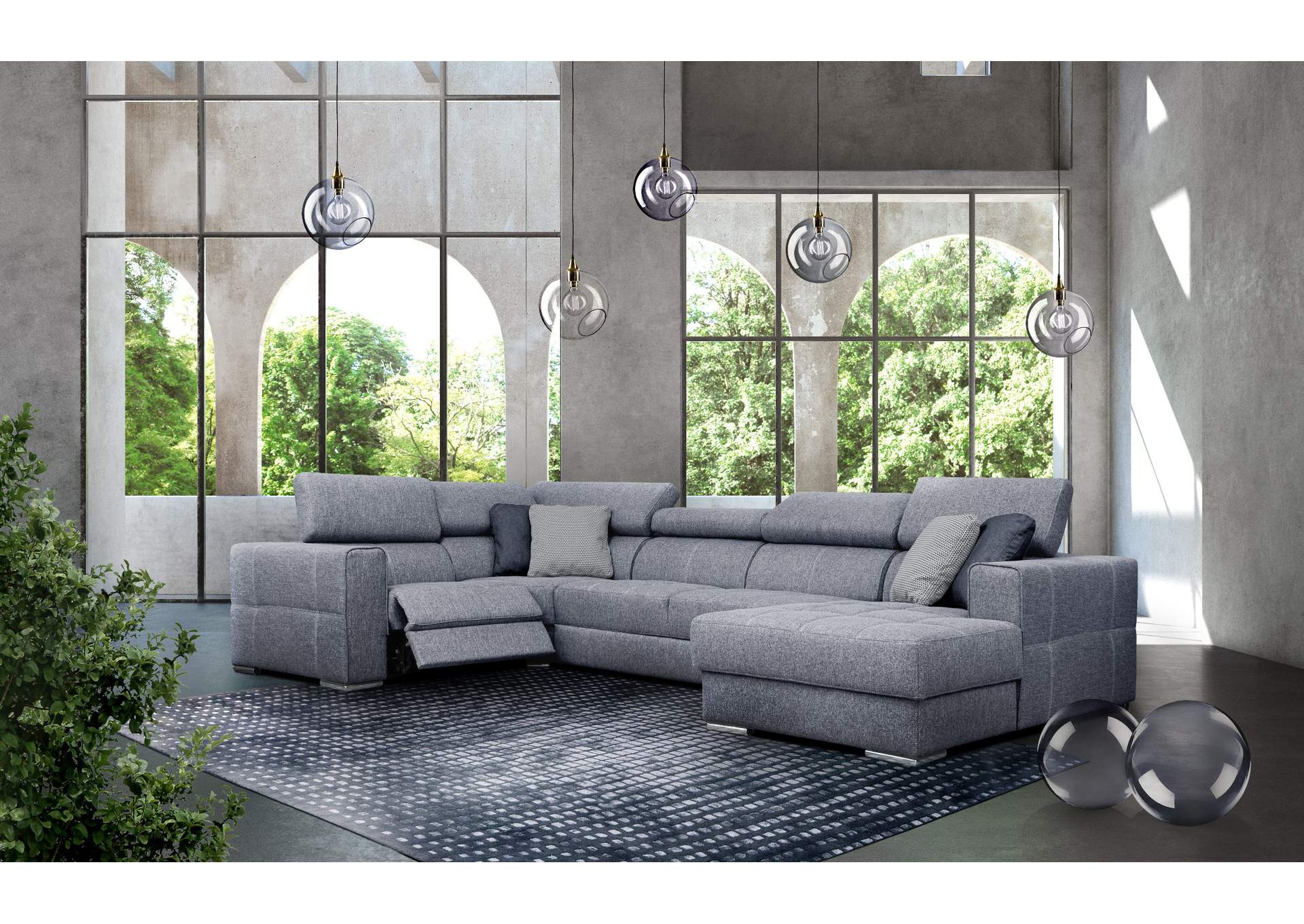 Quartz Sectional Right with Electric Recliner And Bed SET image 1
