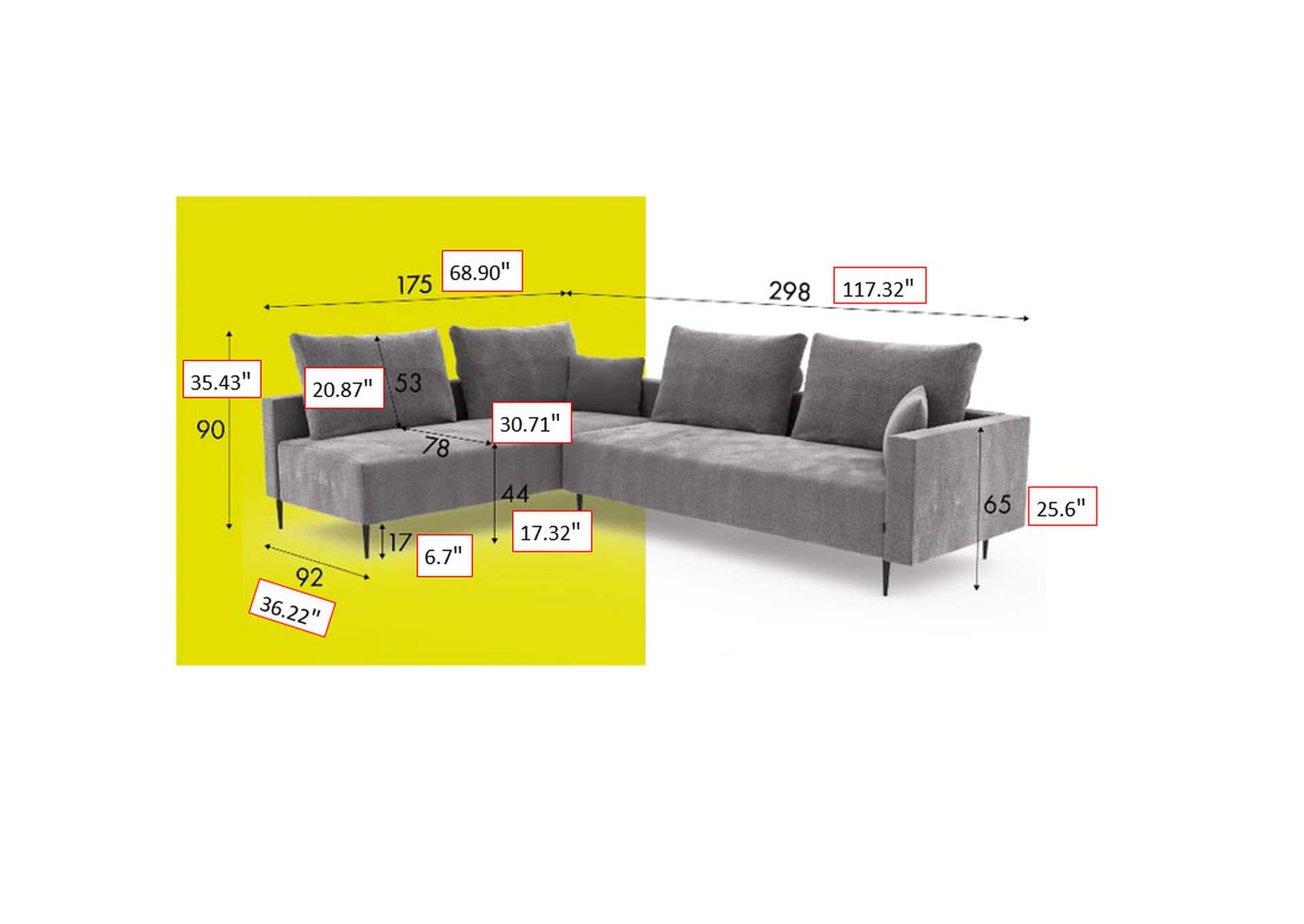 Redford Sectional Grey SET image 10