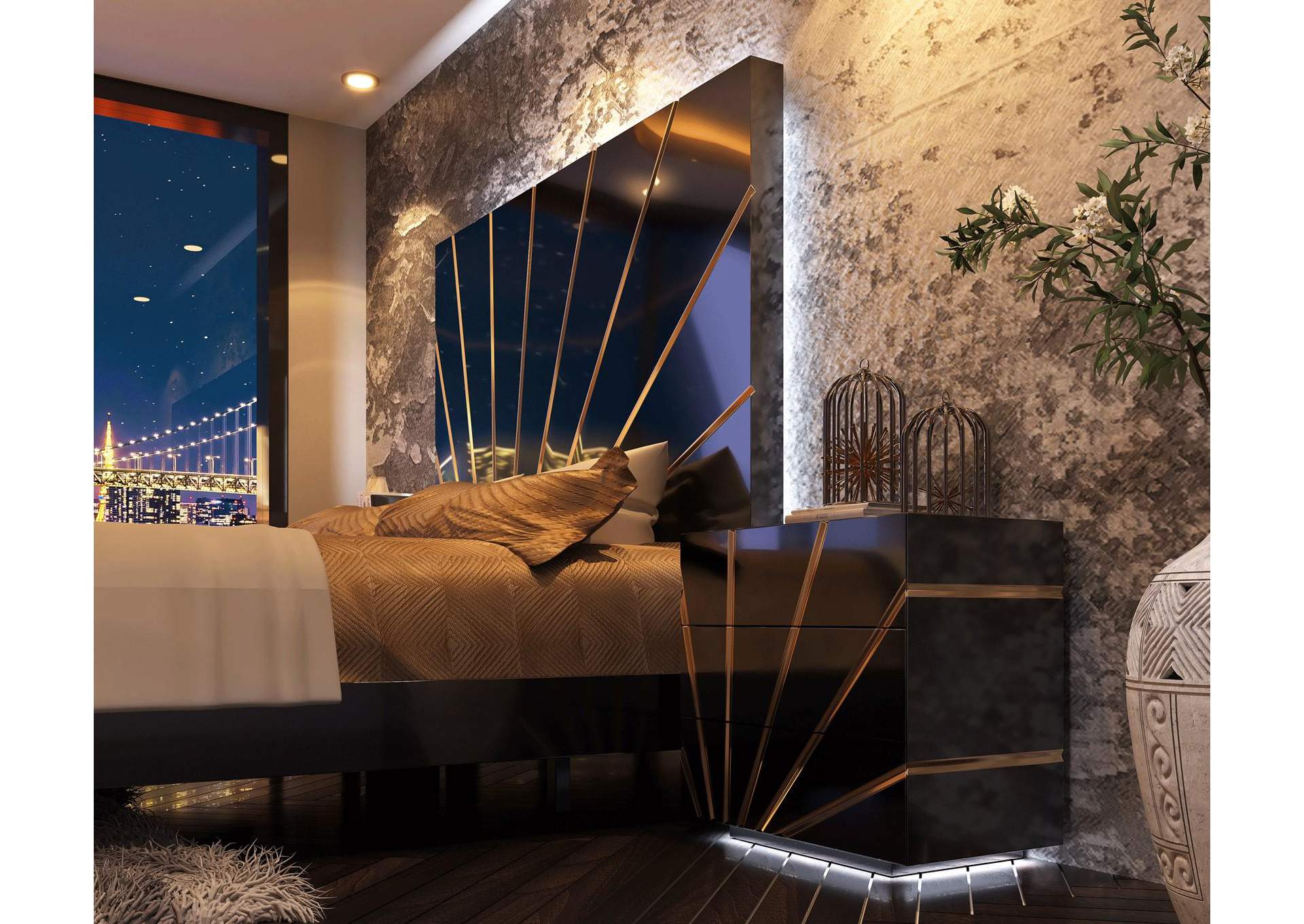 Oro Black Bedroom SET image 5