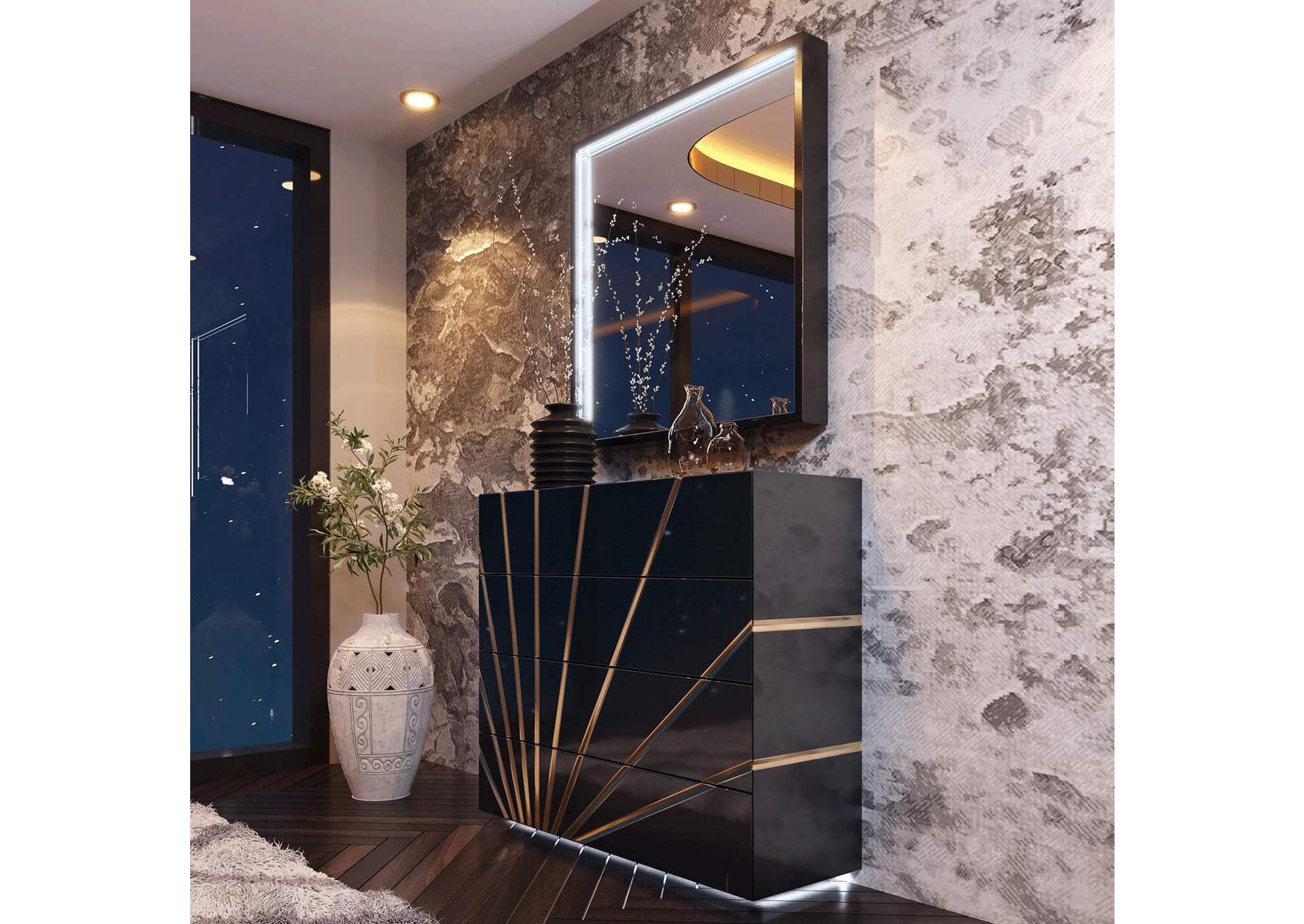 Oro Black Bedroom SET image 3