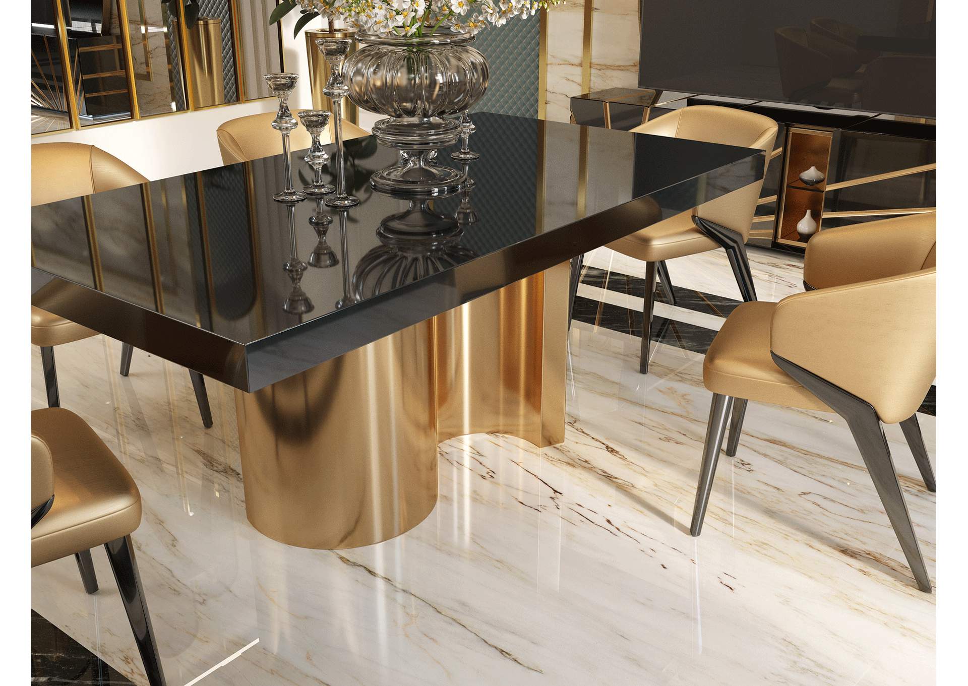 Oro Black Dining Room SET image 6