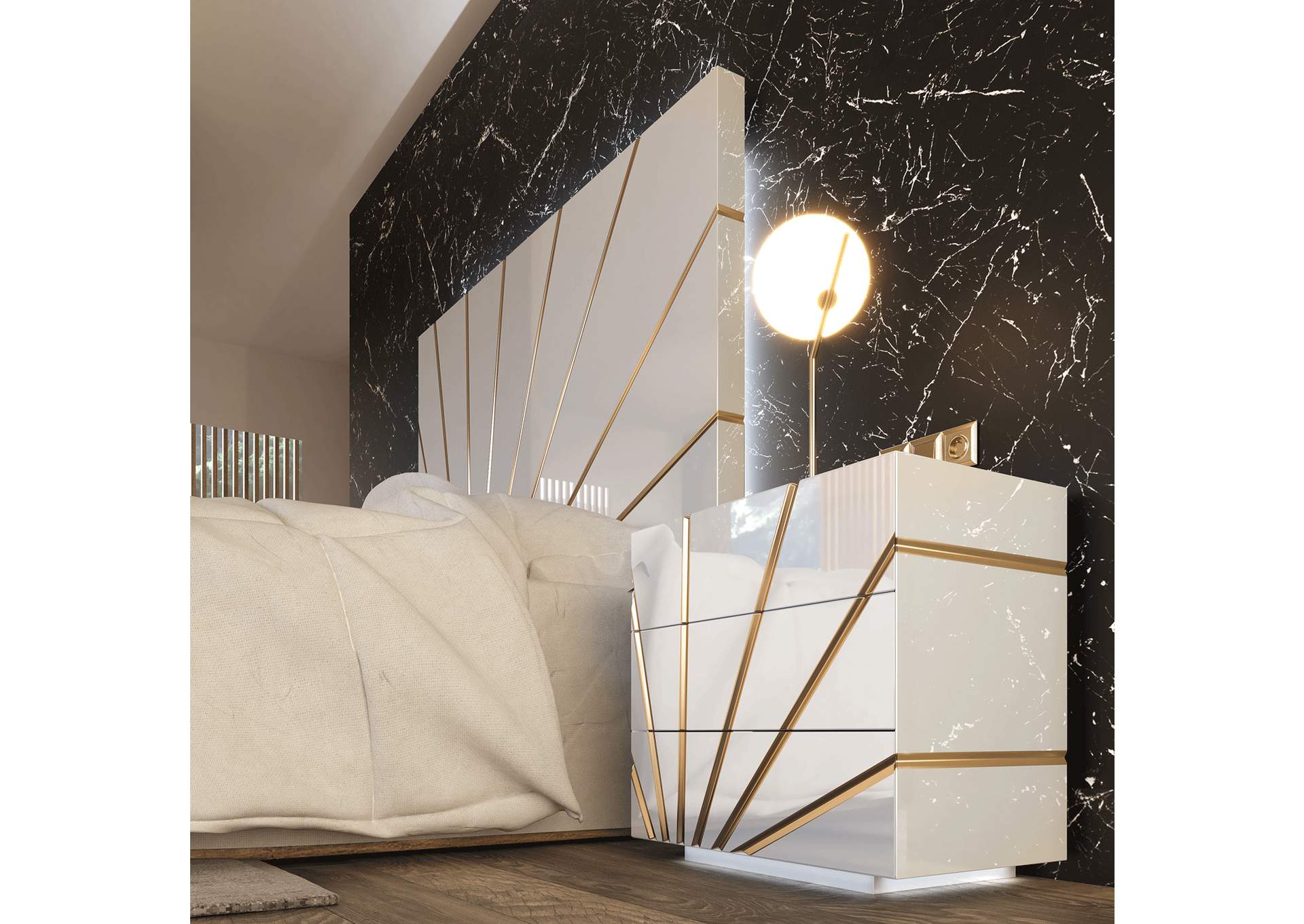 Oro White Bedroom SET image 6