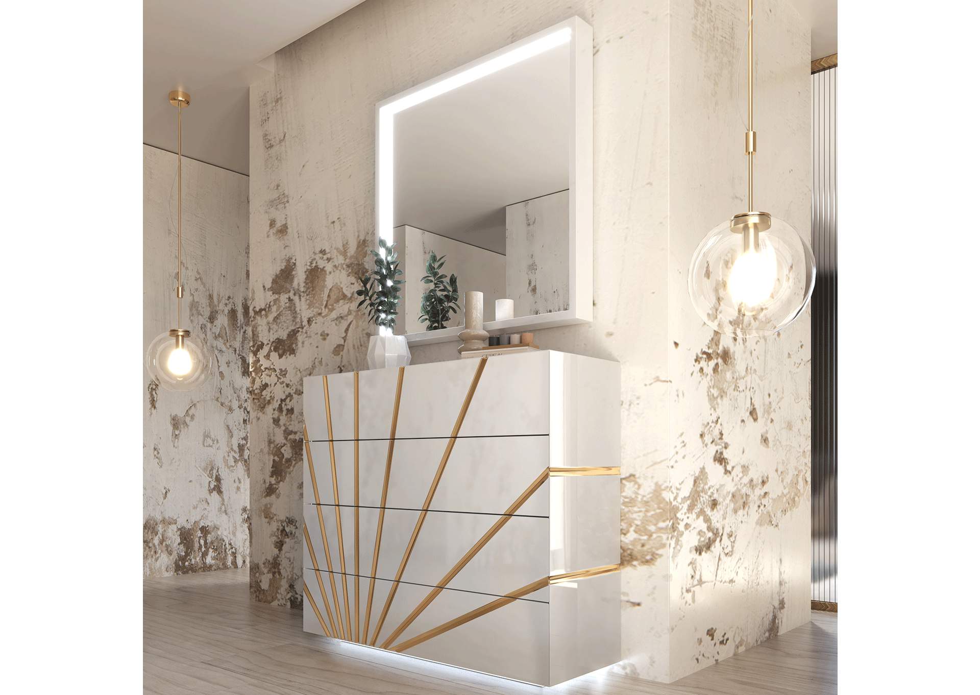 Oro White Bedroom SET image 5