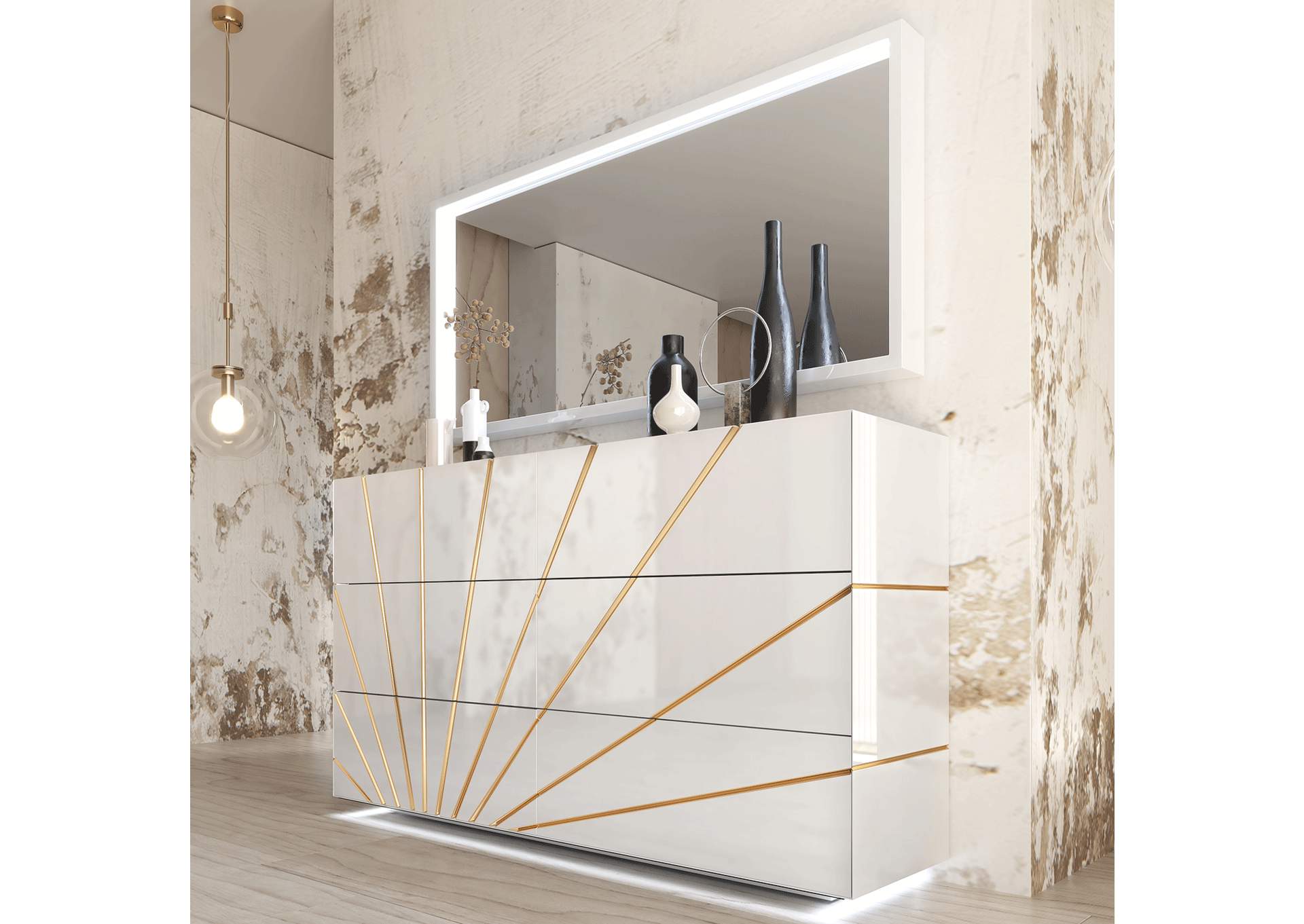 Oro White Bedroom SET image 4