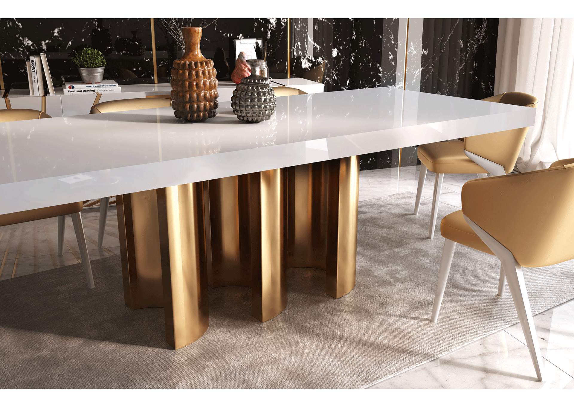 Oro White Dining Room SET image 7