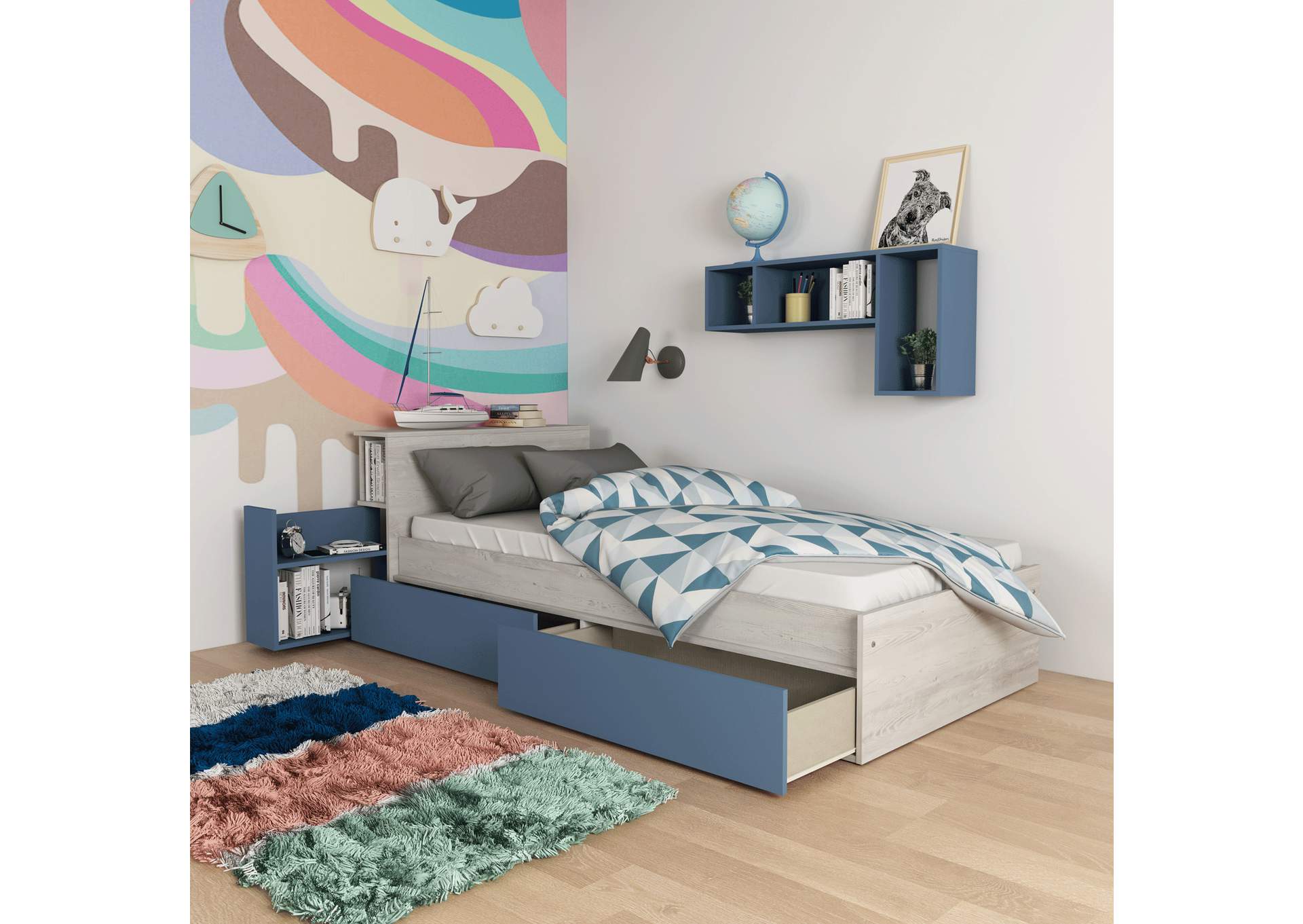 Jazz Kids Bedroom Oak Blue SET image 8