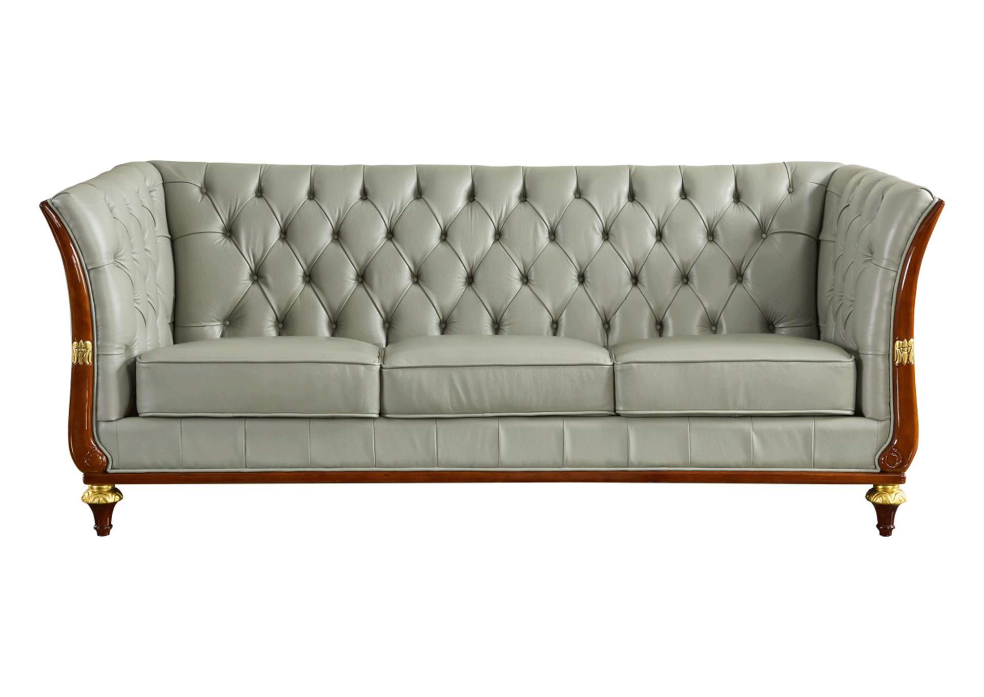 401 Grey Leather Sofa image 1