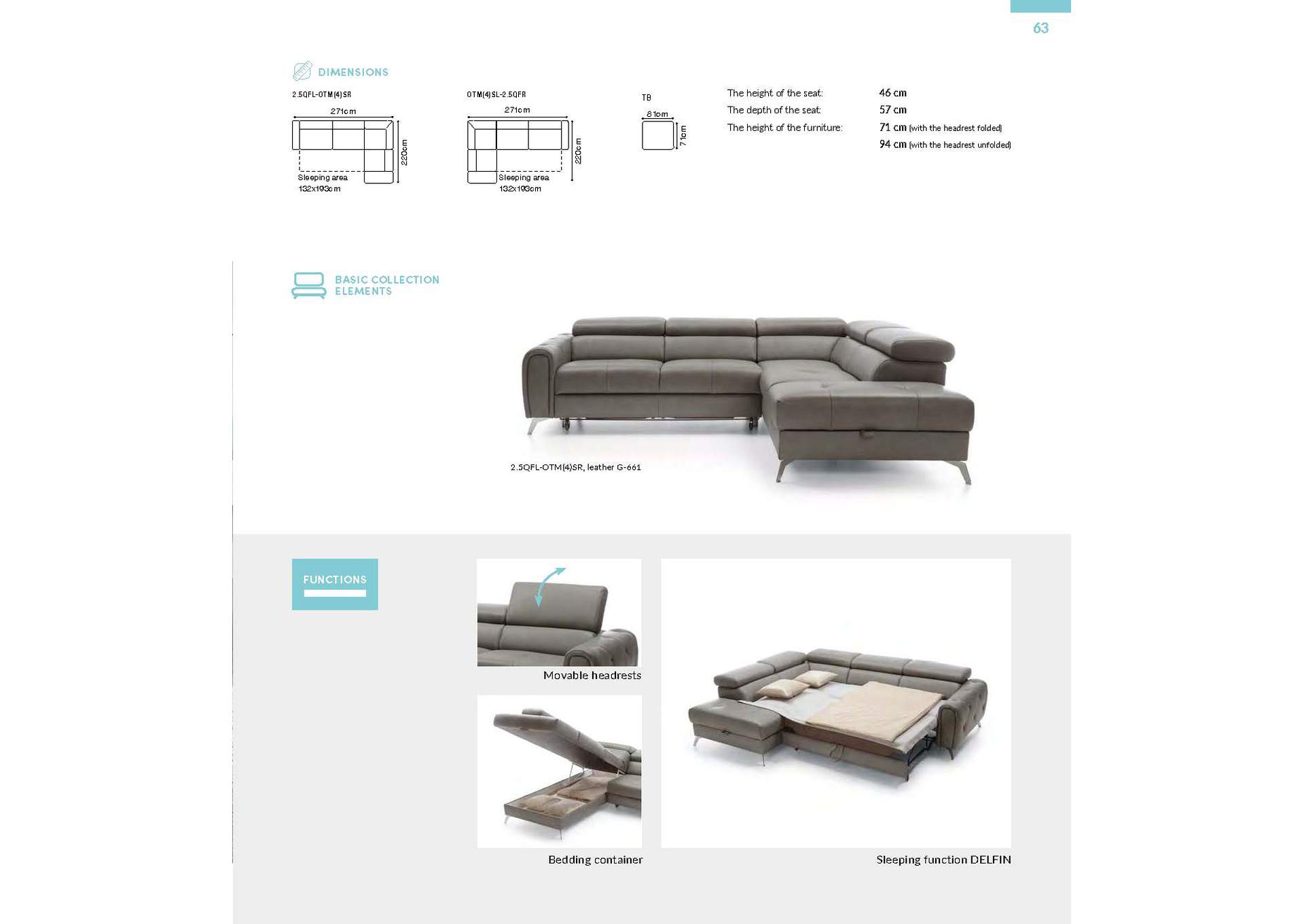 Camelia Sectional with Bed And Storage SET image 6