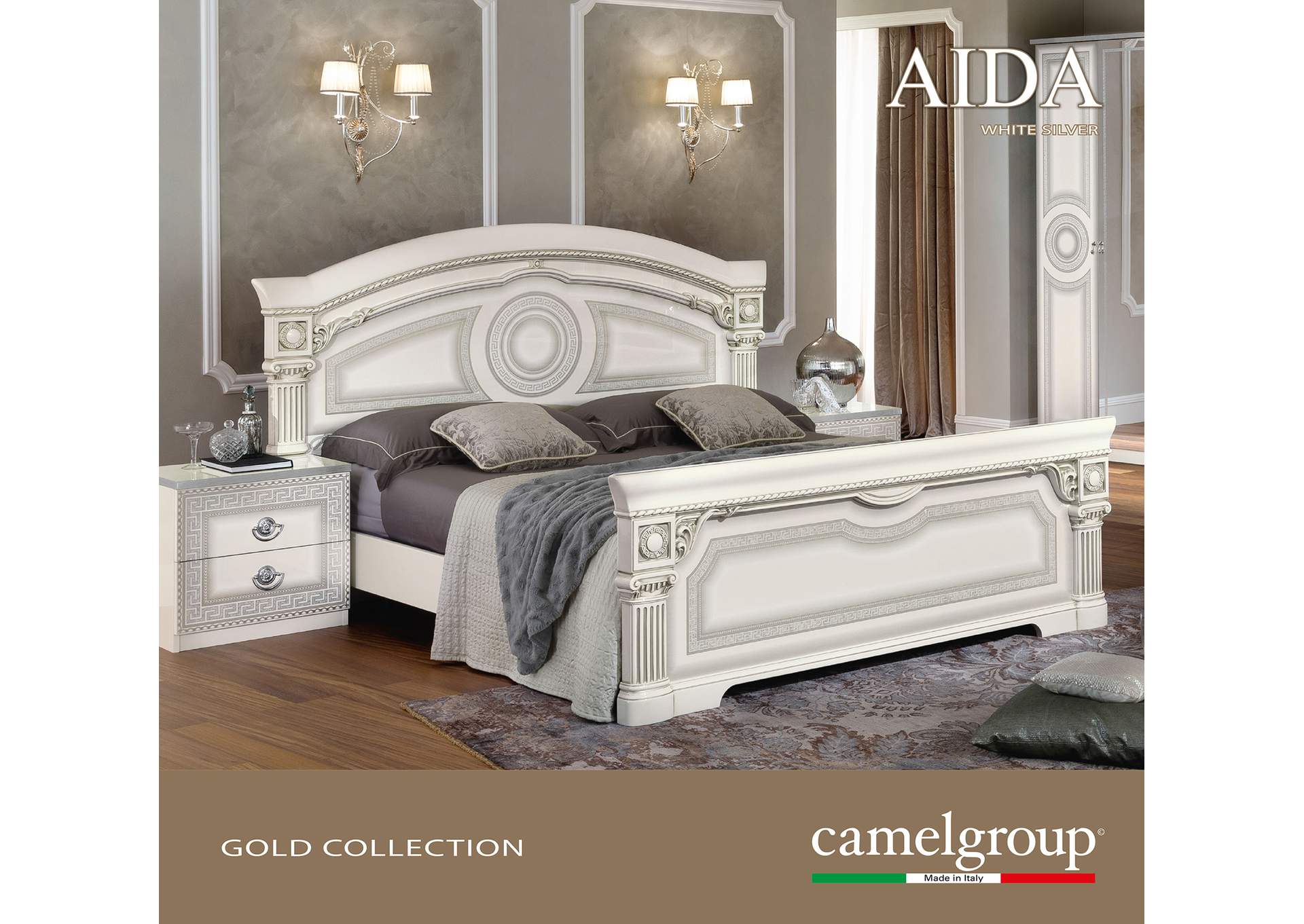 Aida Bed White with Silver SET image 7